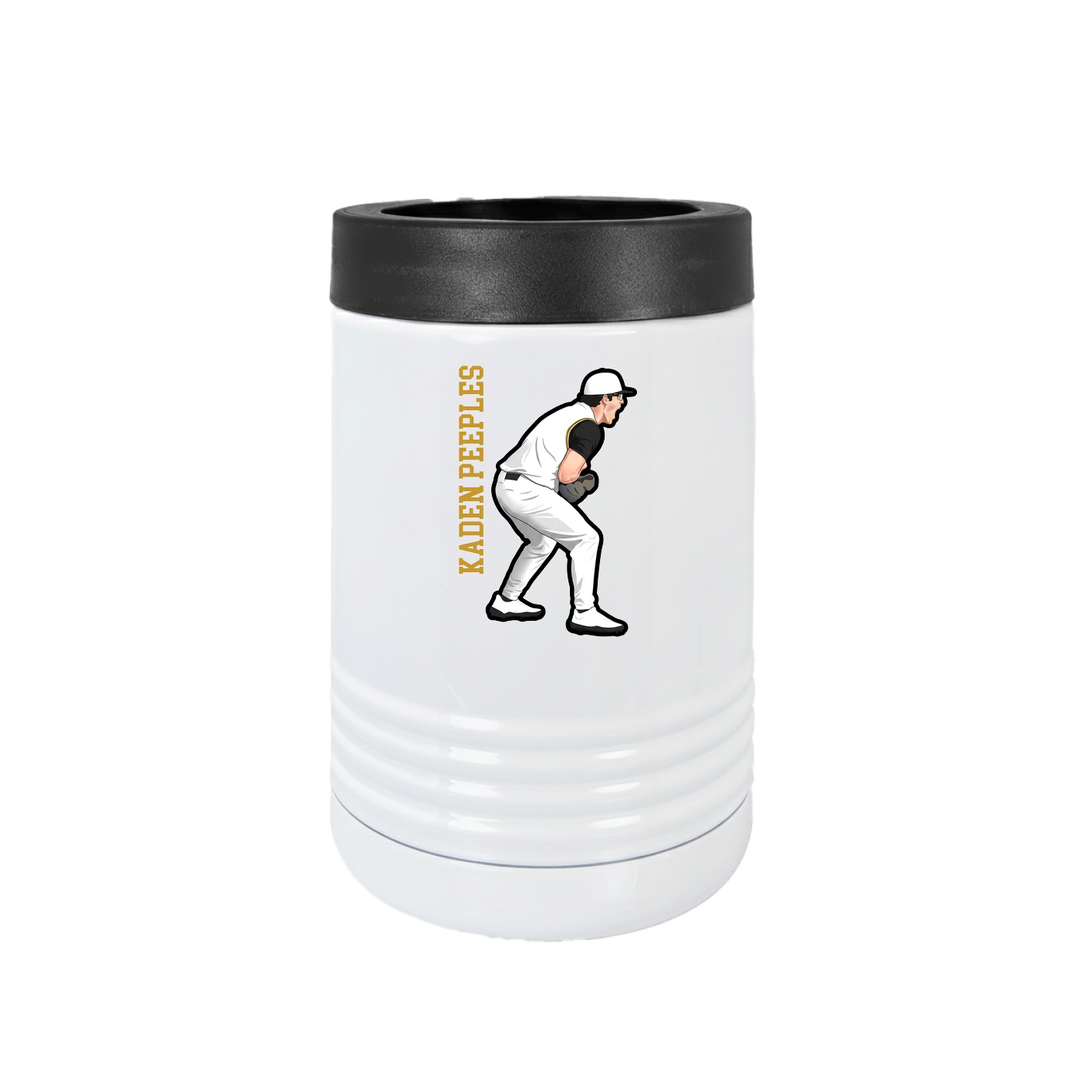 Beverage Holder — Name Vertical in White