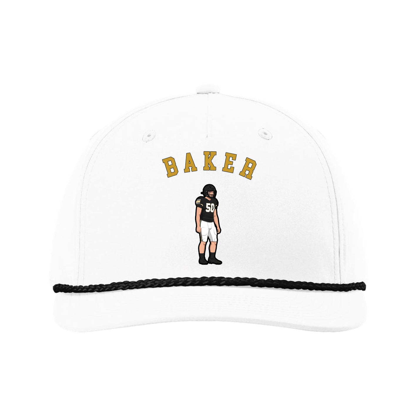 Five-Panel Classic Rope Cap — Shirsey Arch in White