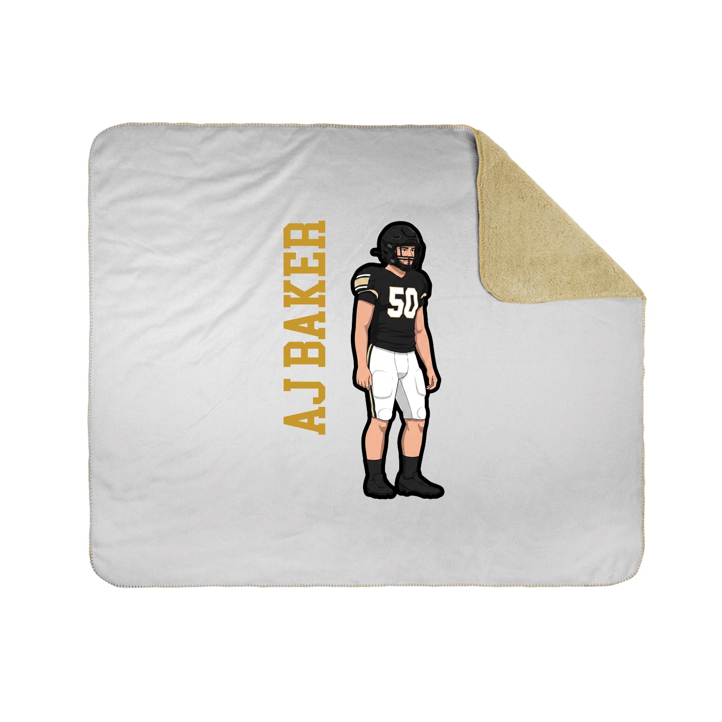 Throw Blanket — Name Vertical in White