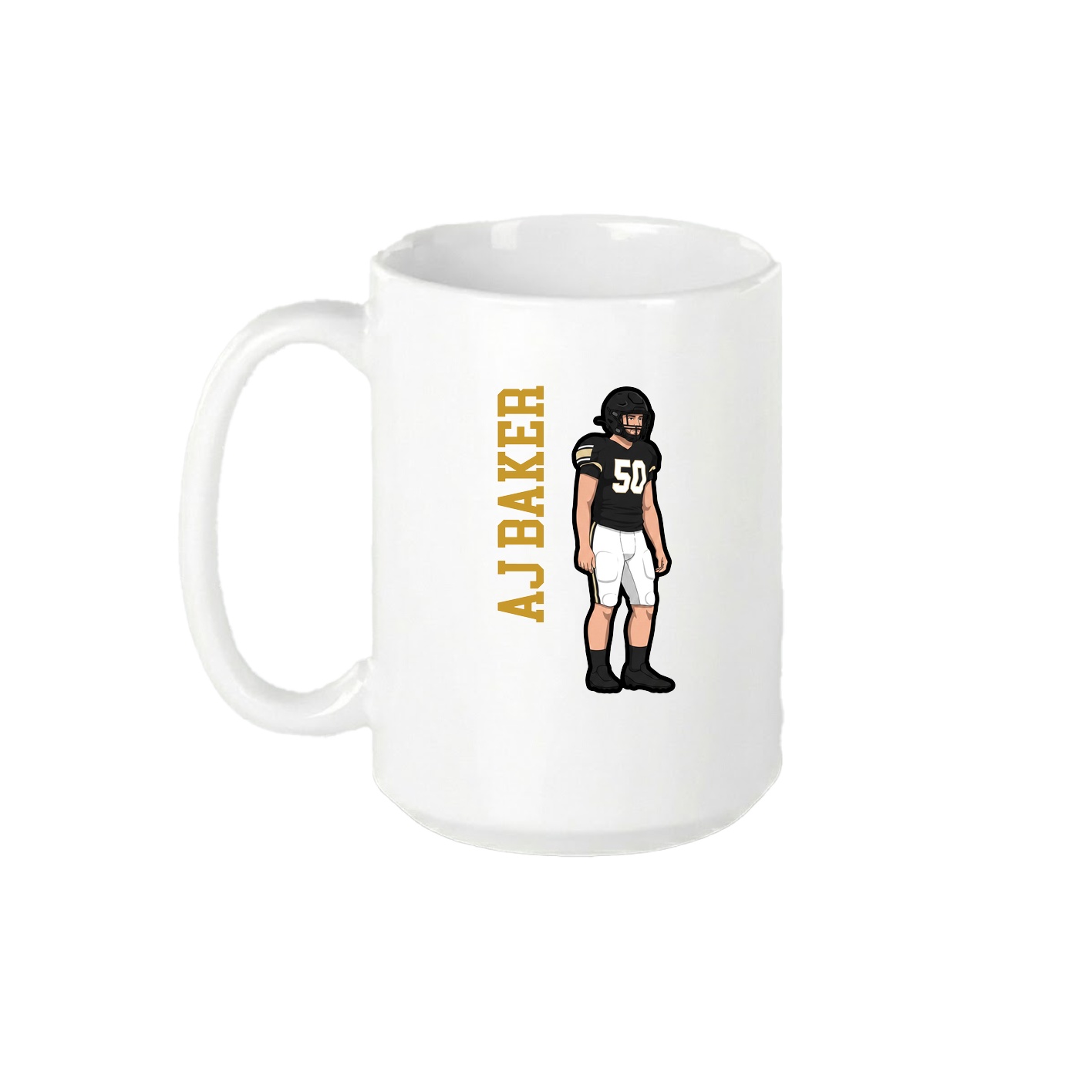 15oz Coffee Mug — Name Vertical in White