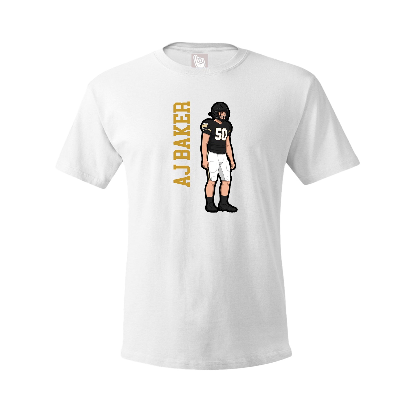 Youth Tee — Name Vertical in White
