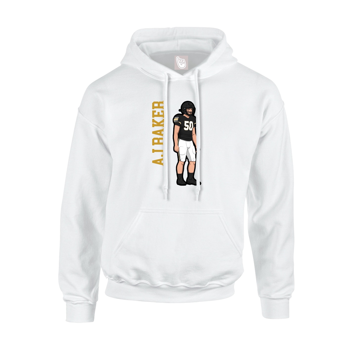 Hoodie — Name Vertical in White