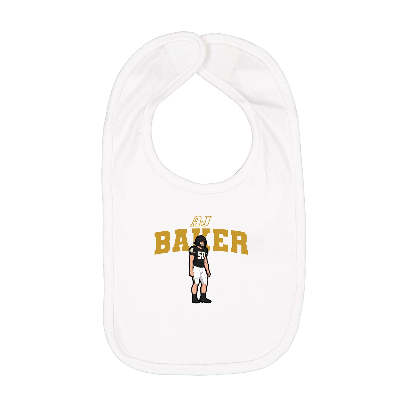 Infant Bib — Name Arch in White