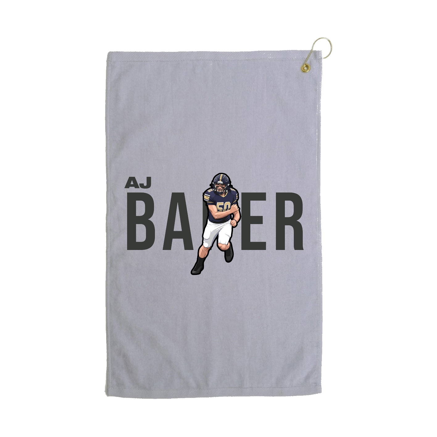Golf Towel — Player Name in Grey