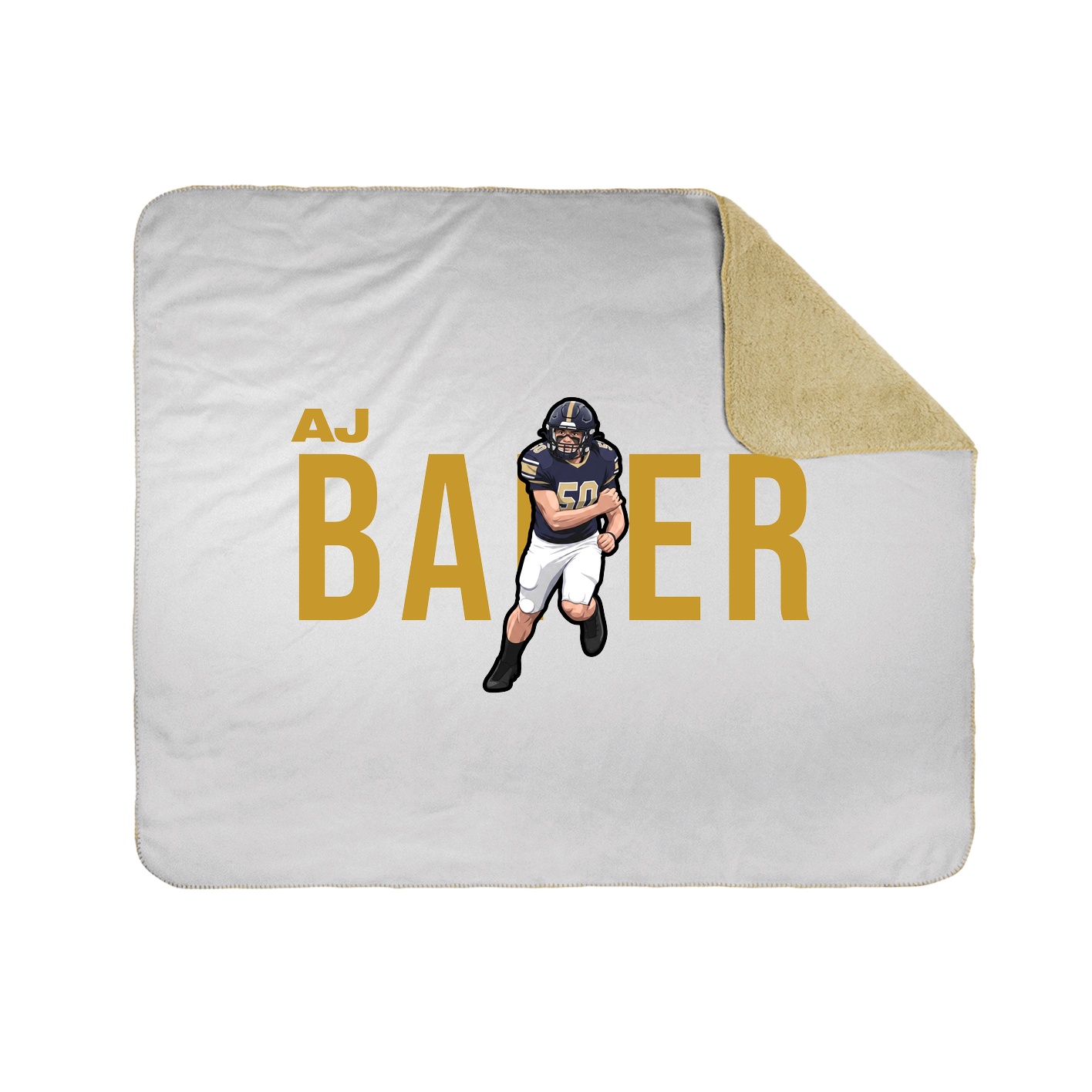 Throw Blanket — Player Name in White