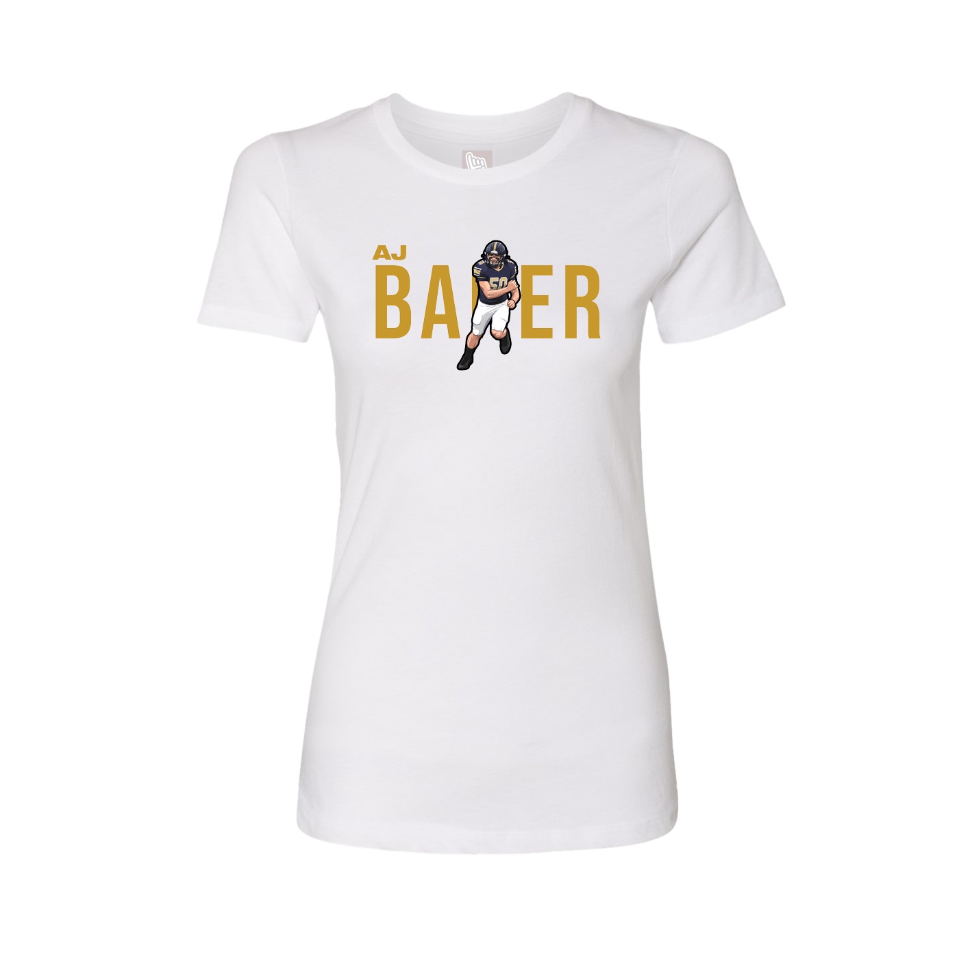 Fitted Women's Tee — Player Name in White