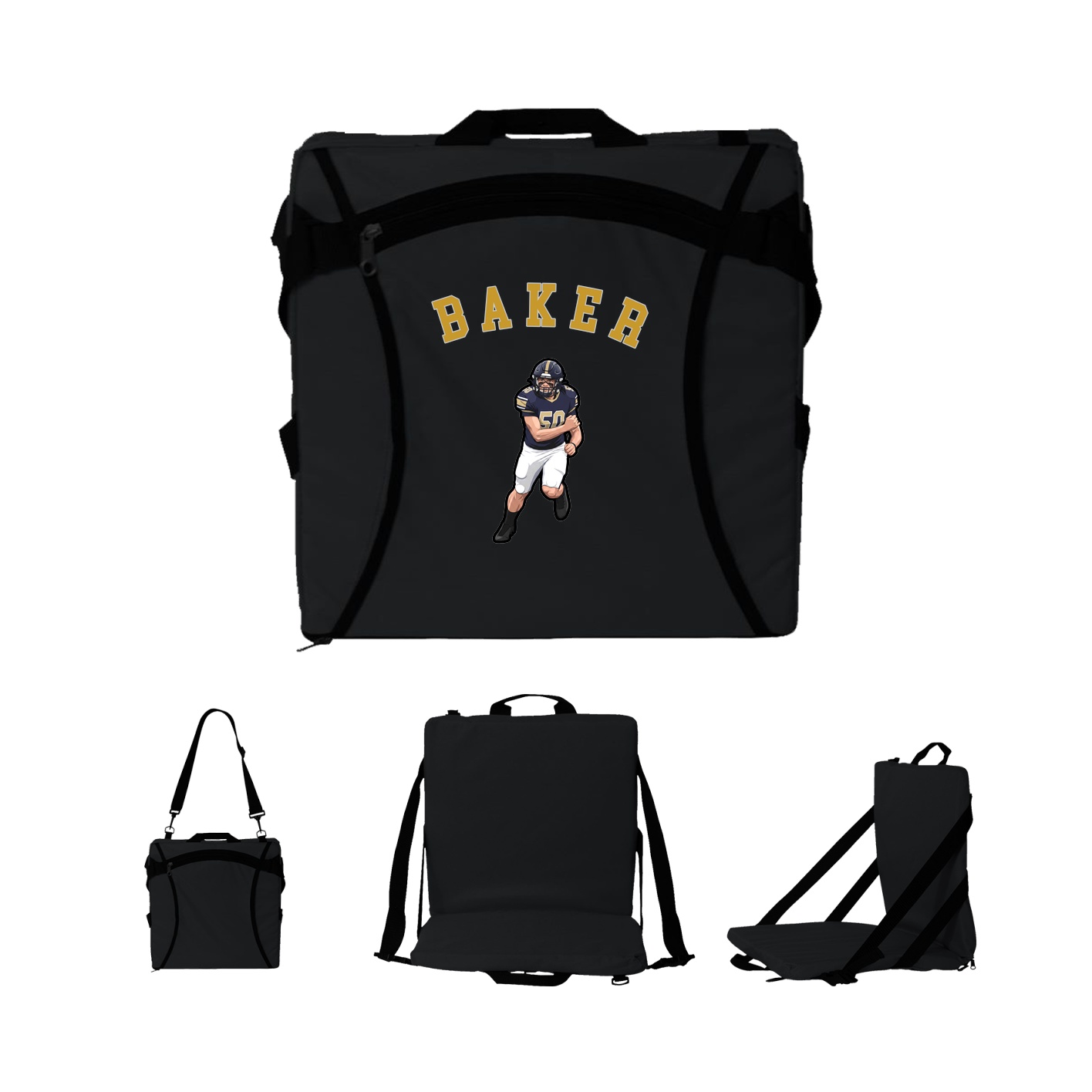 Folding Stadium Seat — Shirsey Arch in Black