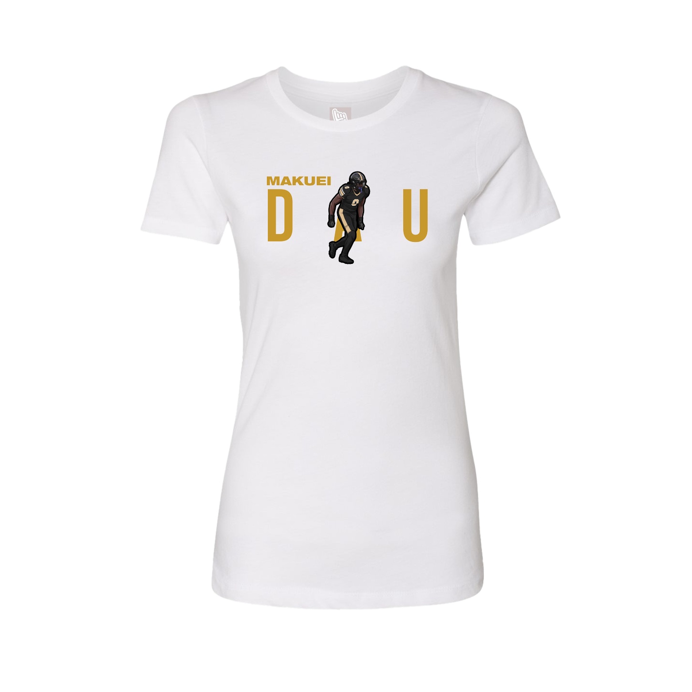 Fitted Women's Tee — Player Name in White