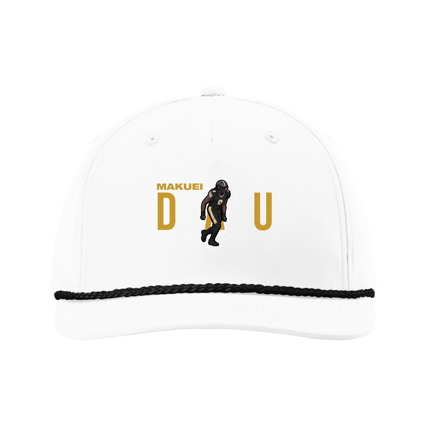 Five-Panel Classic Rope Cap — Player Name in White