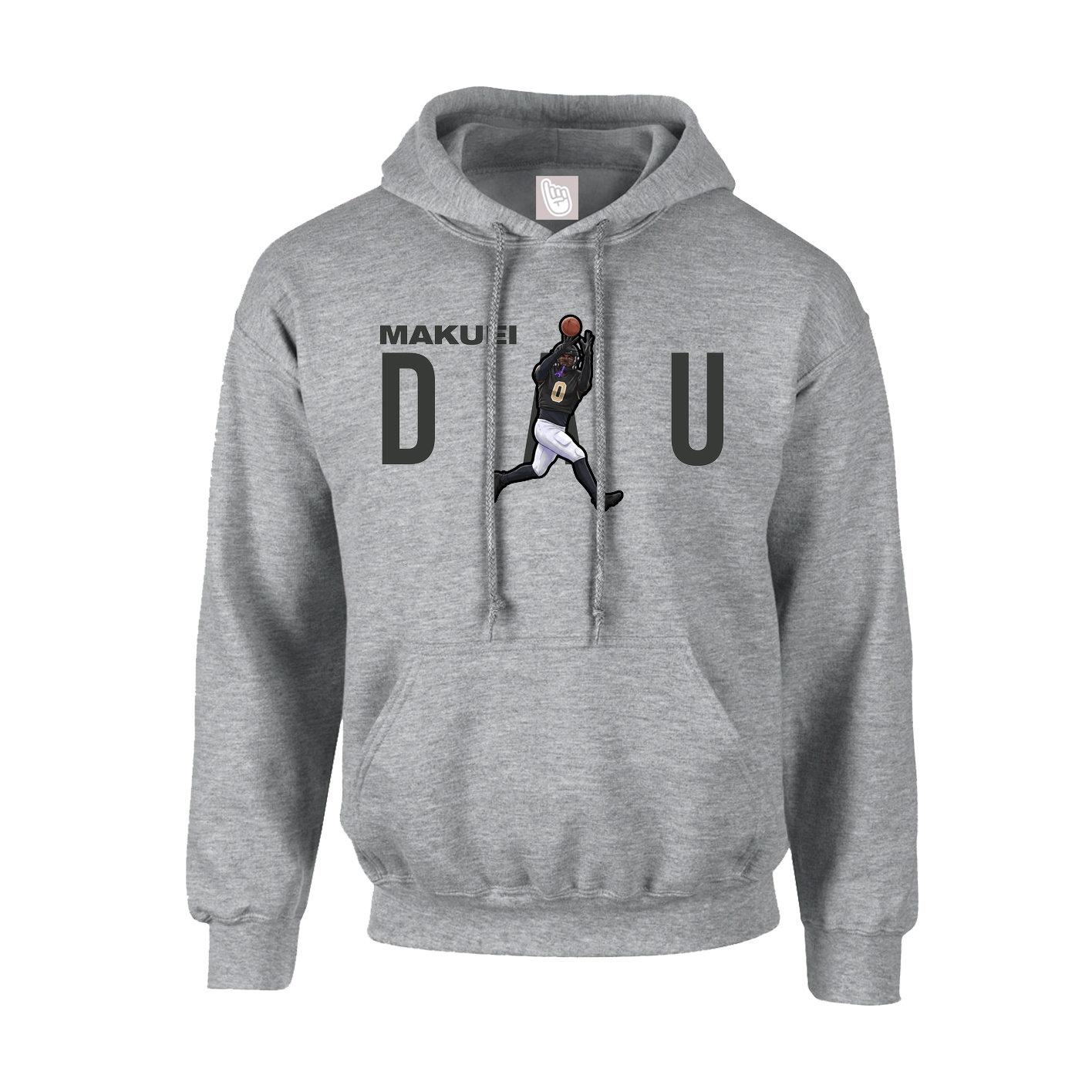 Hoodie — Player Name in Grey