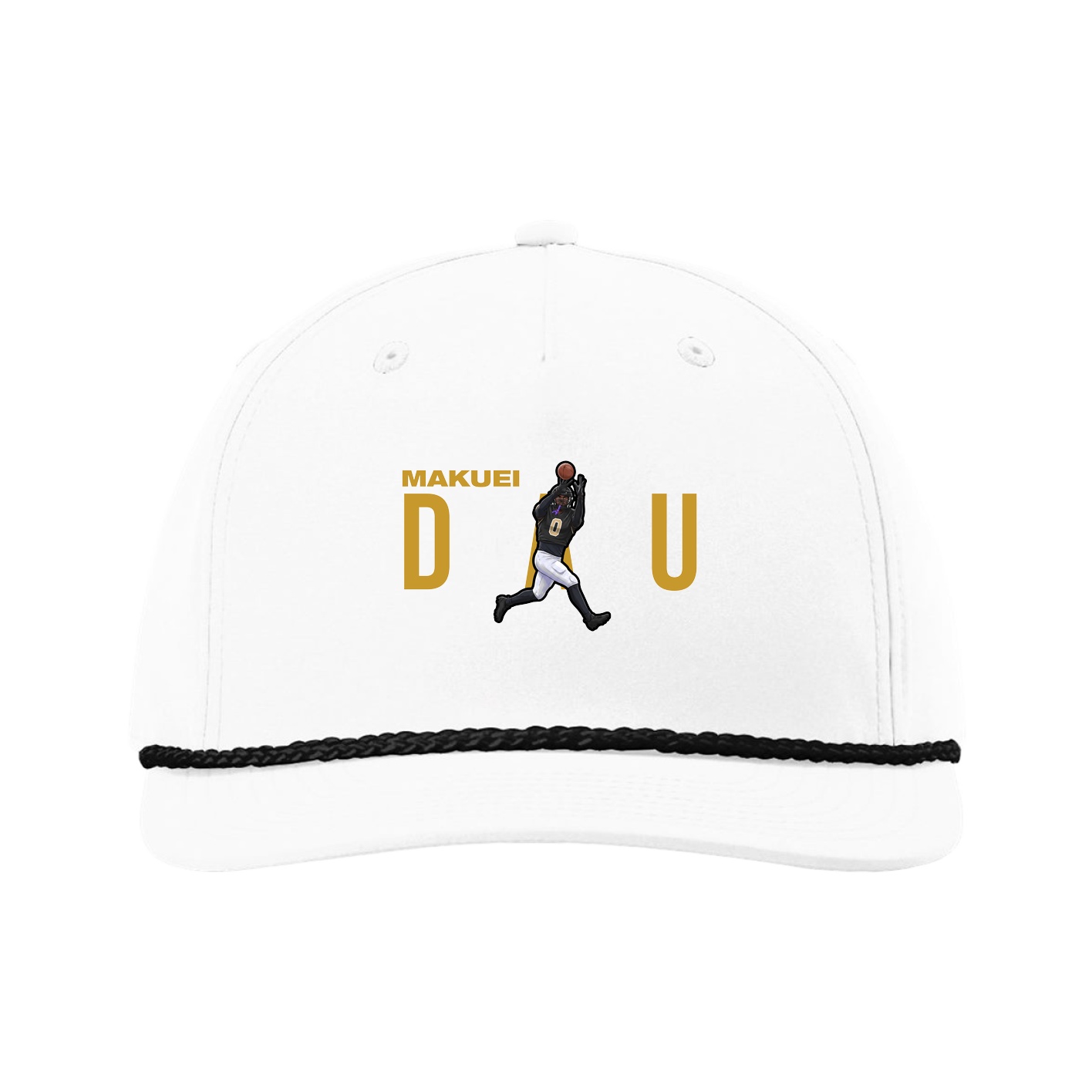 Five-Panel Classic Rope Cap — Player Name in White