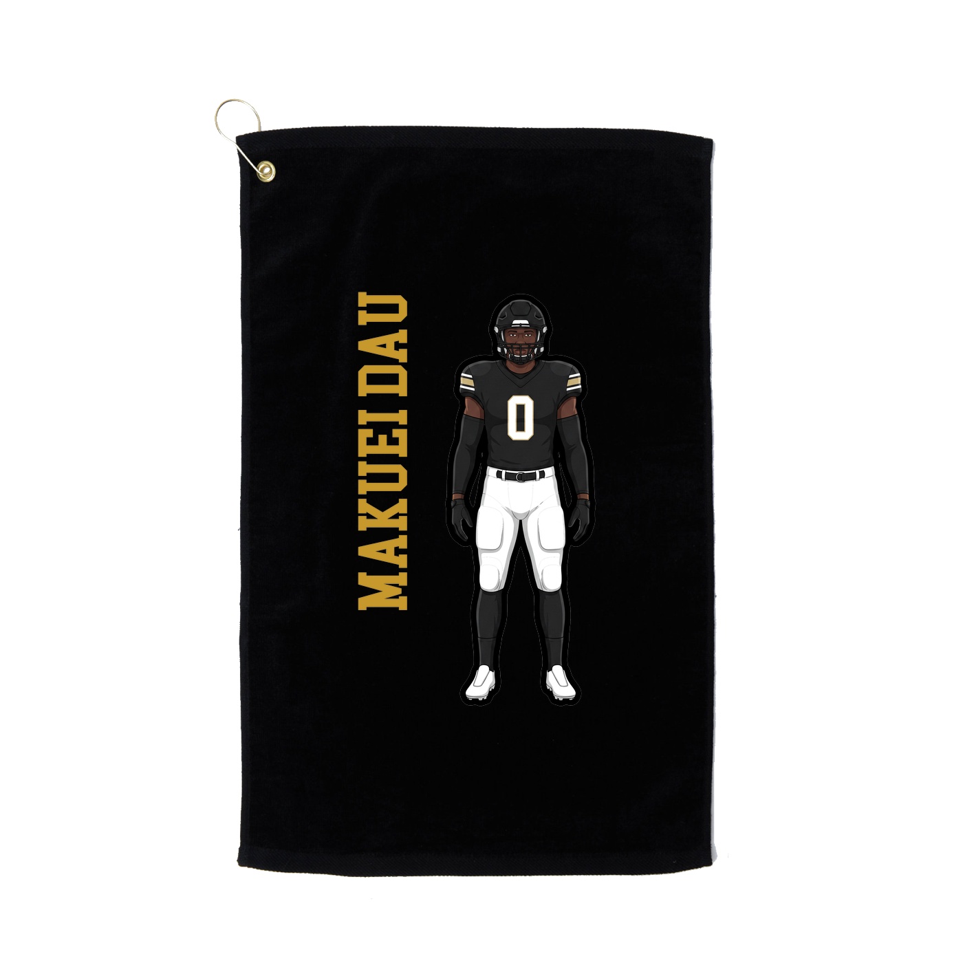 Golf Towel — Name Vertical in Black