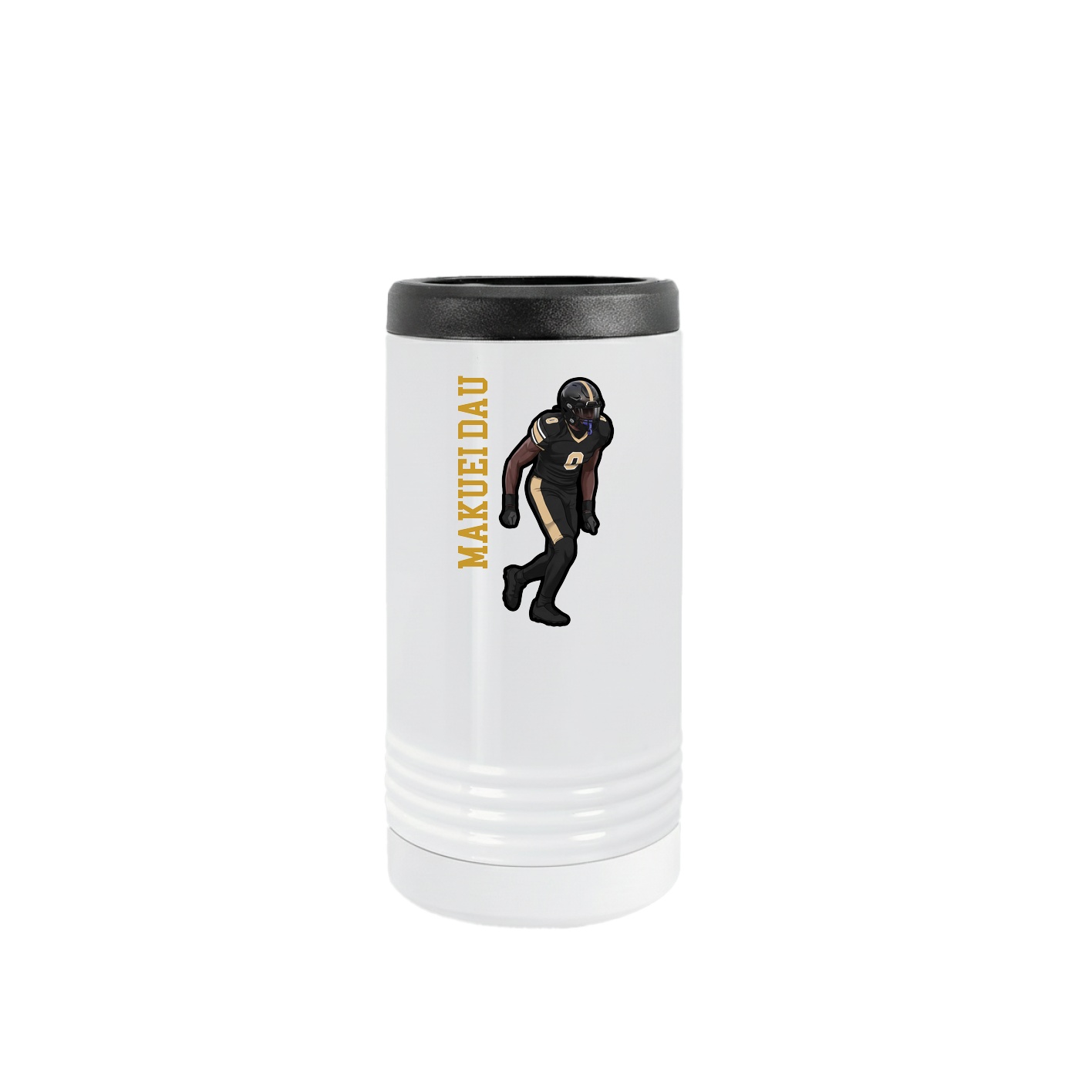 Slim Beverage Holder — Name Vertical in White