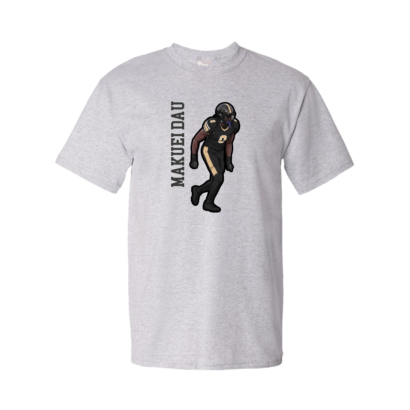 Tee — Name Vertical in Grey