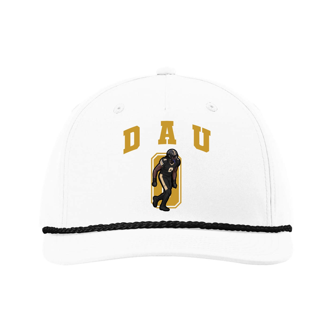 Five-Panel Classic Rope Cap — Number in White