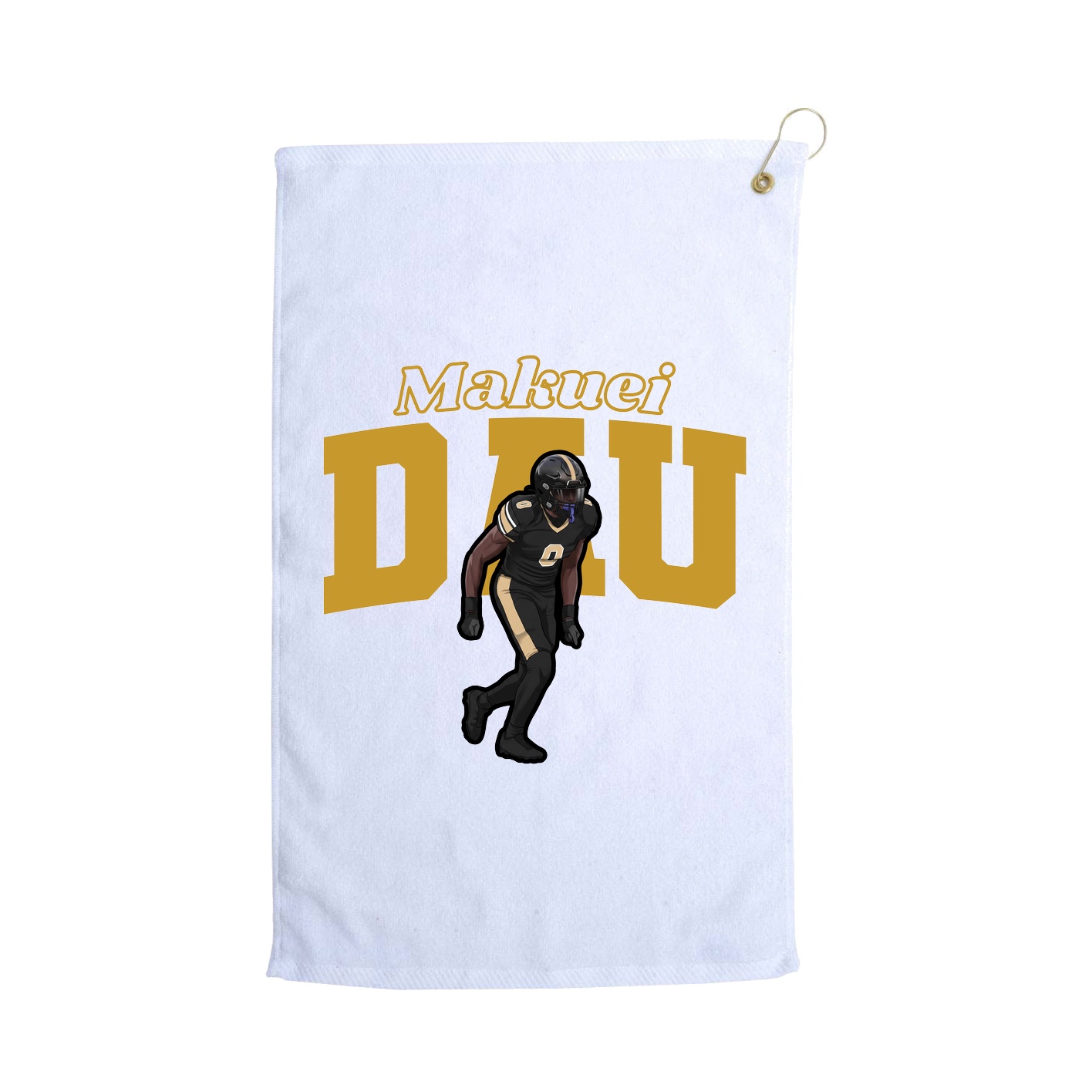Golf Towel — Name Arch in White
