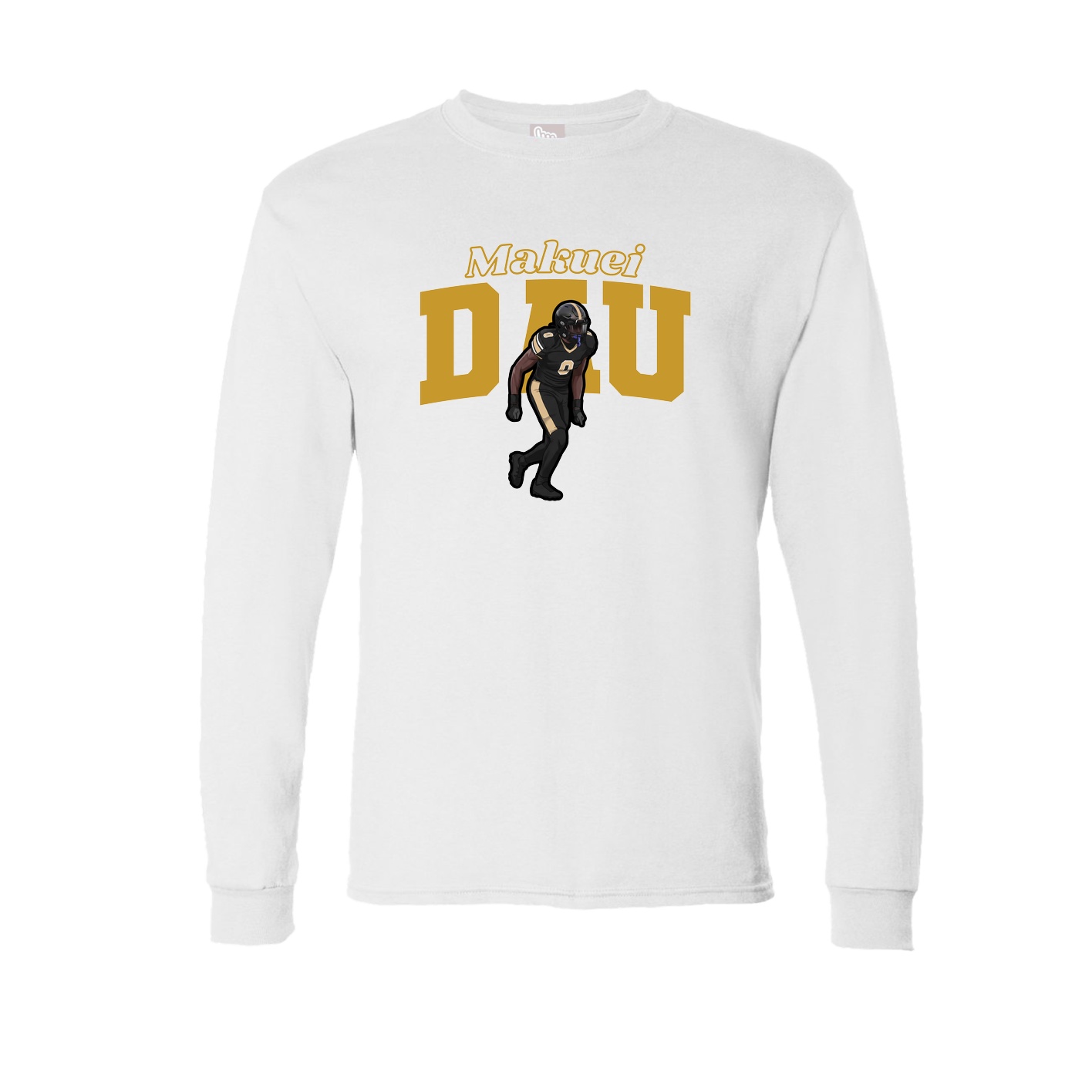 Long Sleeve Tee — Name Arch in White