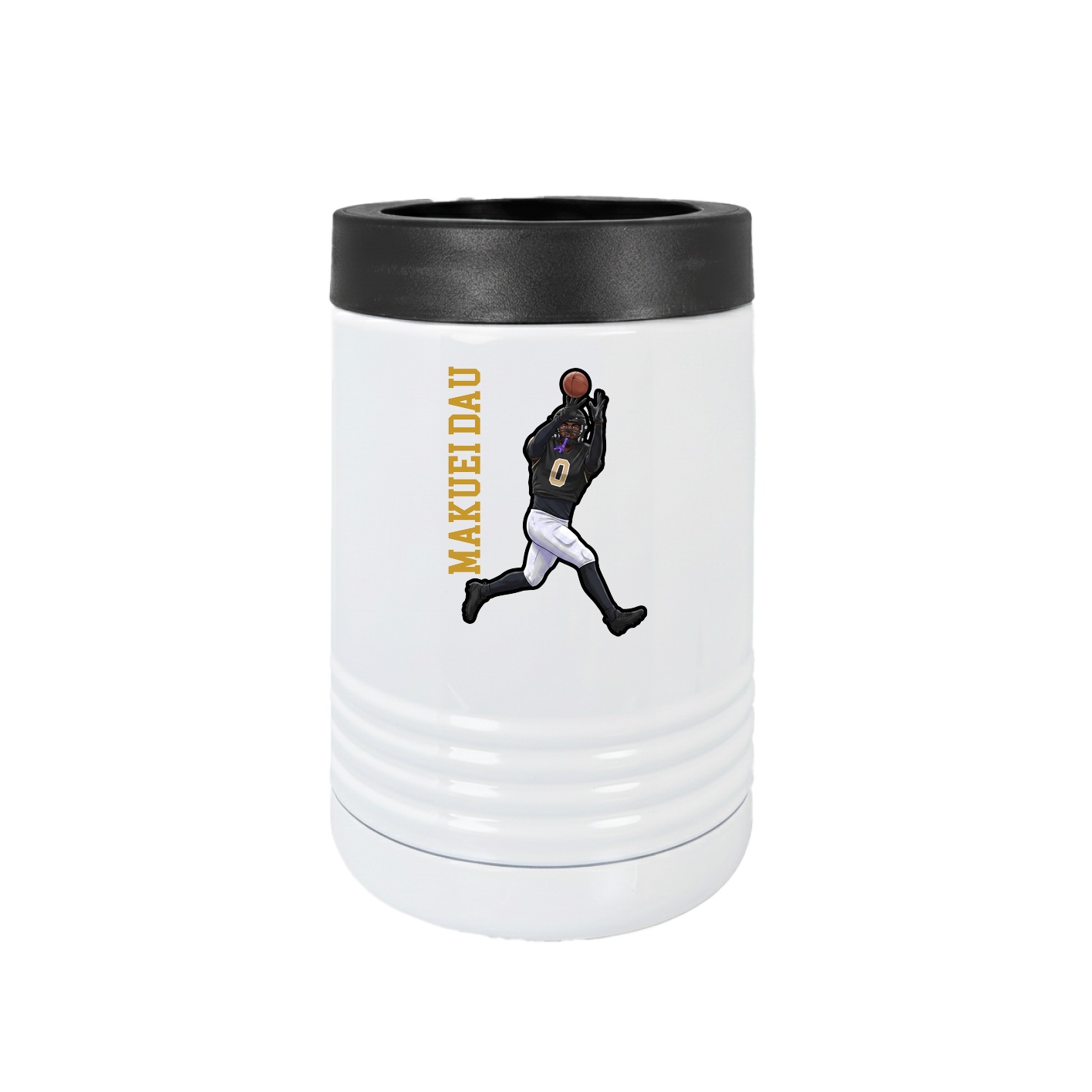 Beverage Holder — Name Vertical in White