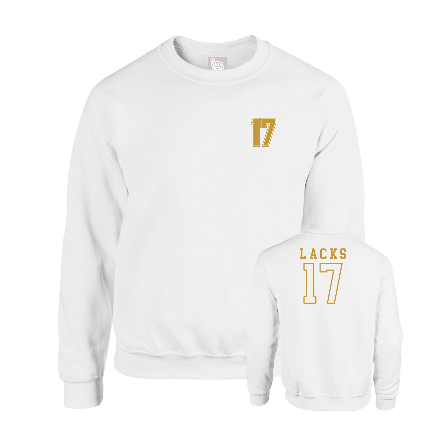 Fleece Crew — Chest Back in White