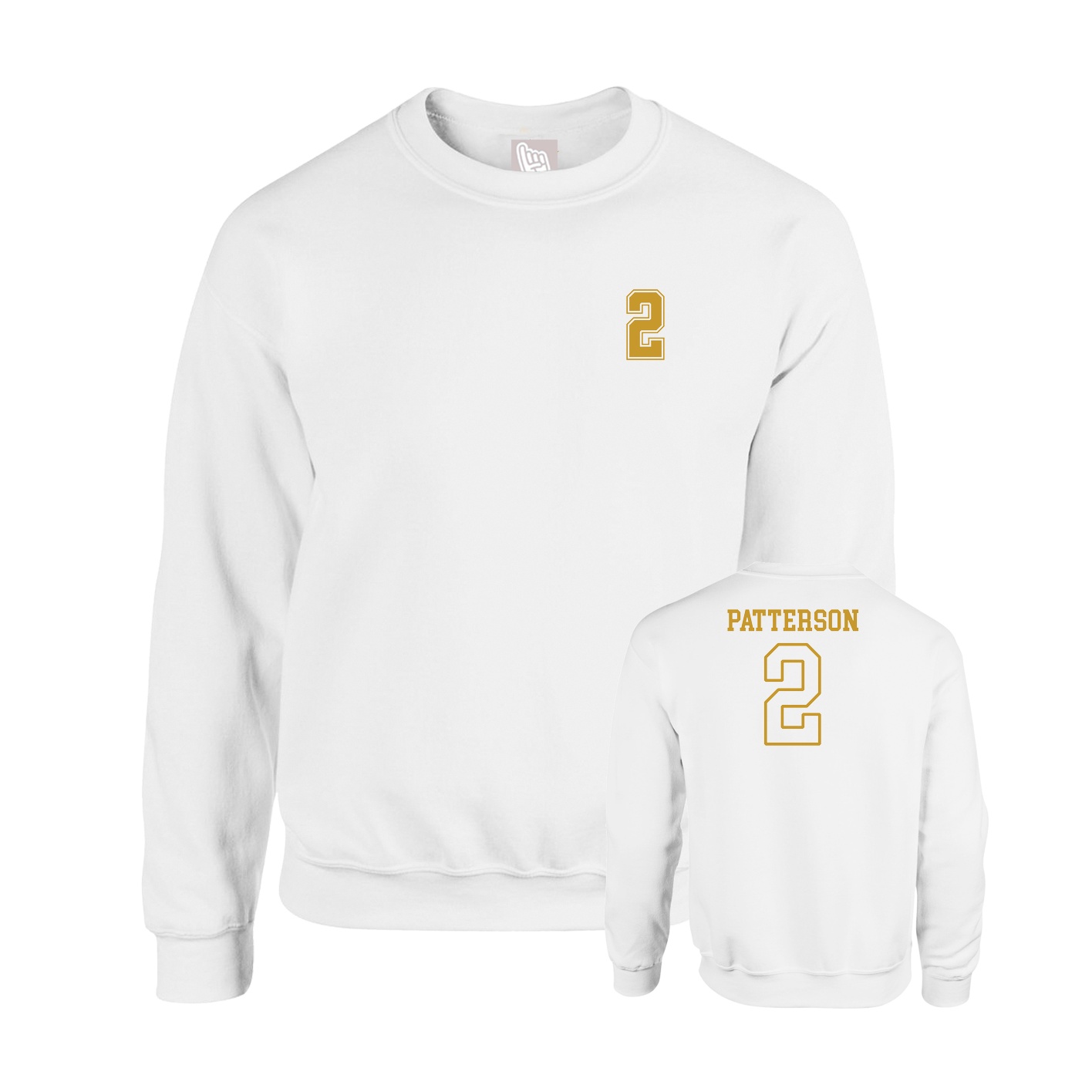 Fleece Crew — Chest Back in White