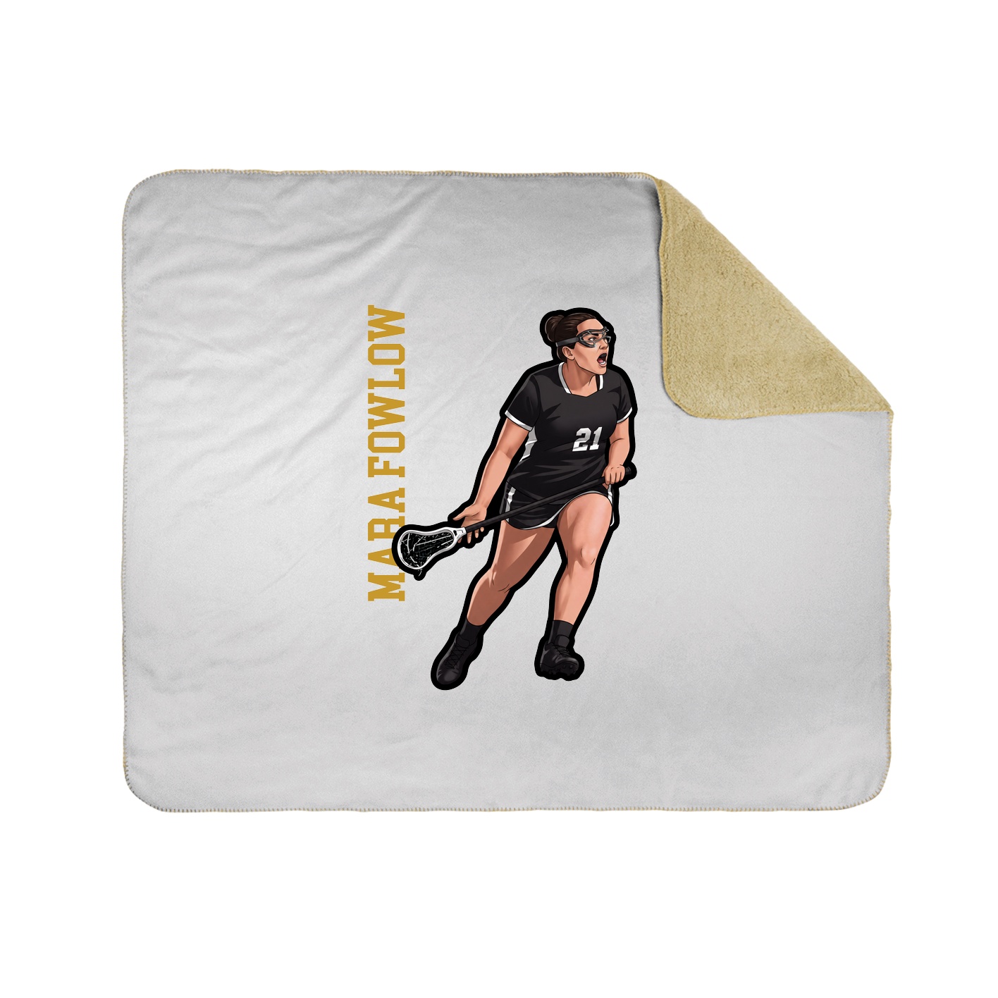 Throw Blanket — Name Vertical in White