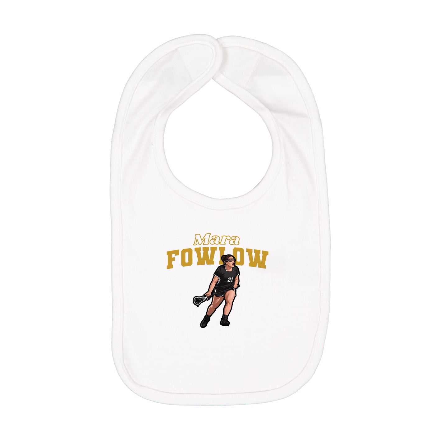 Infant Bib — Name Arch in White
