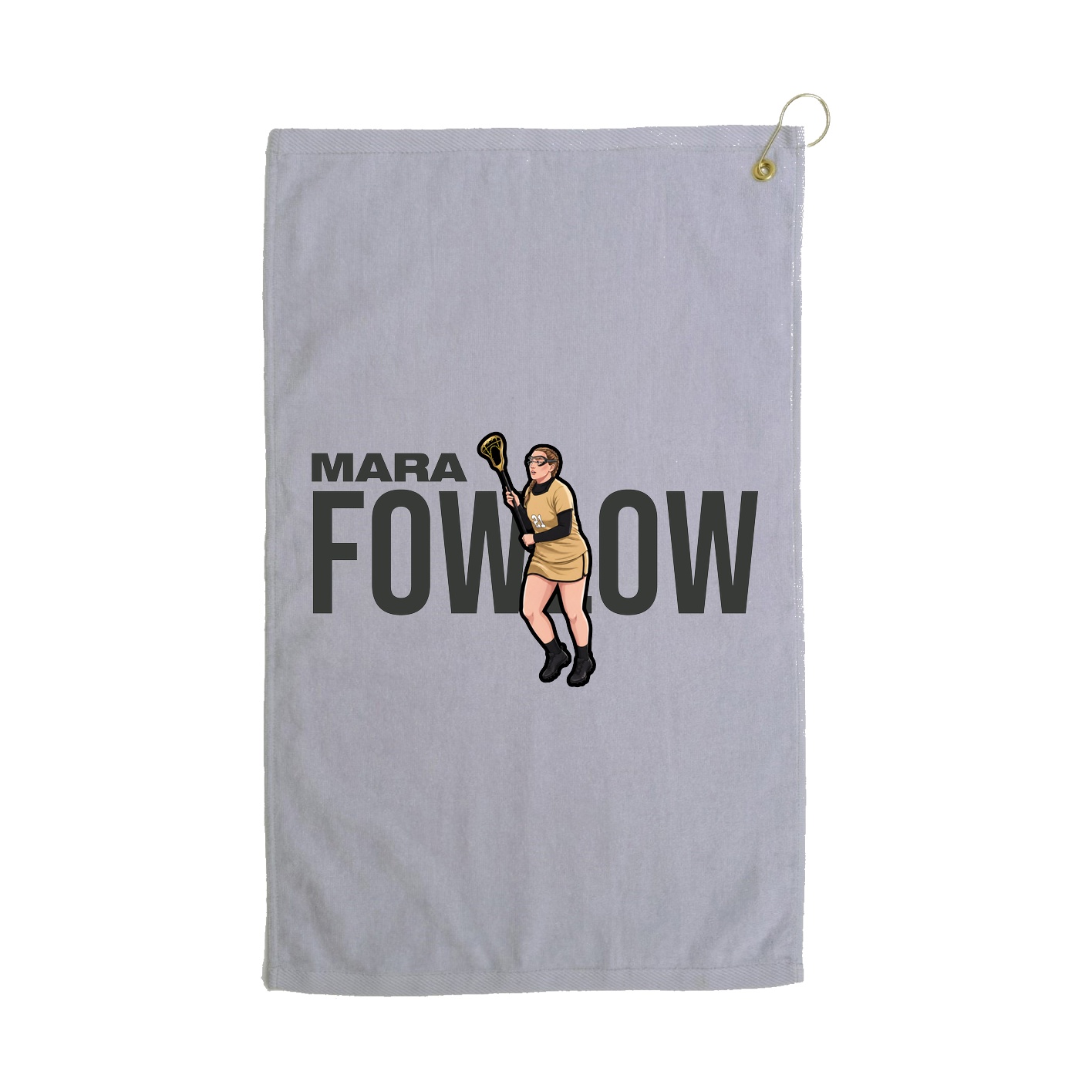 Golf Towel — Player Name in Grey