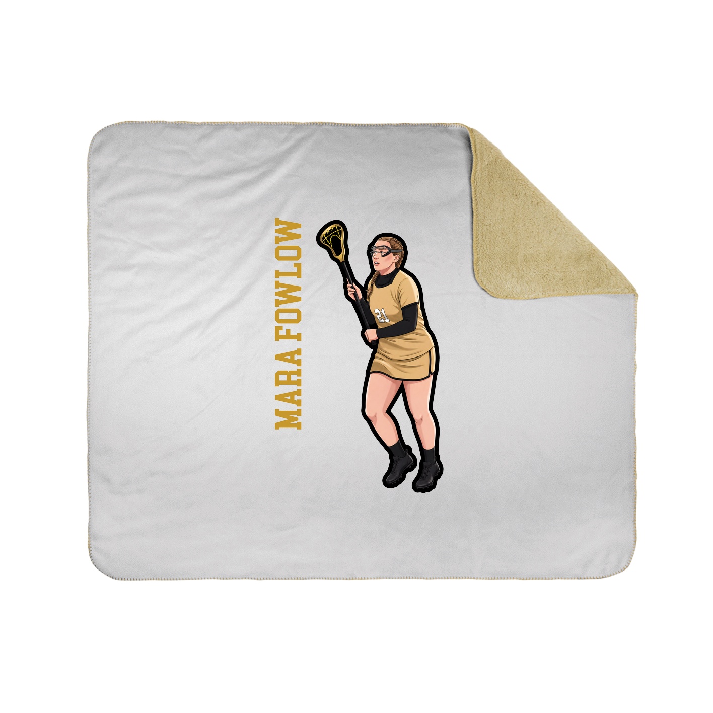 Throw Blanket — Name Vertical in White