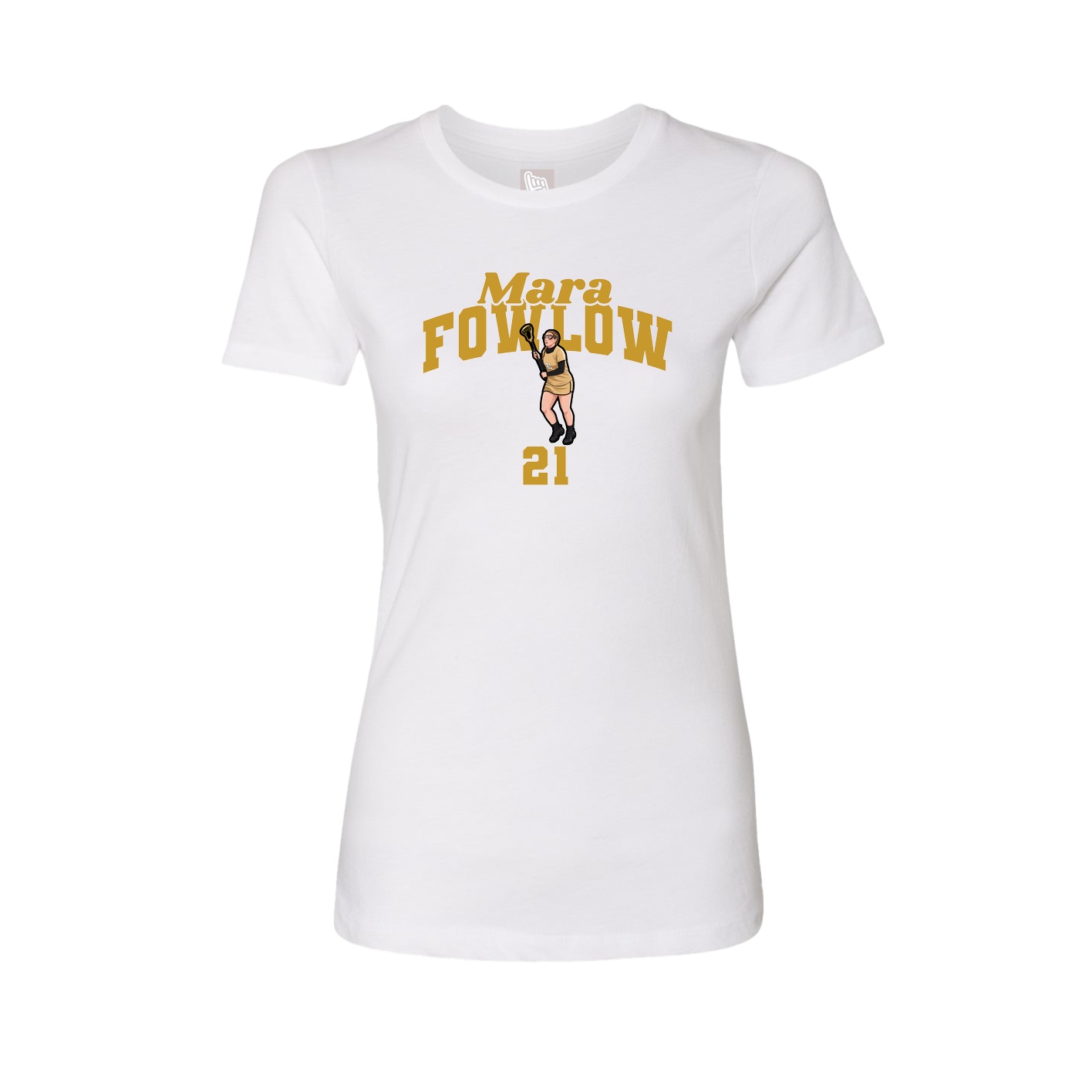 Fitted Women's Tee — Signature Arch in White