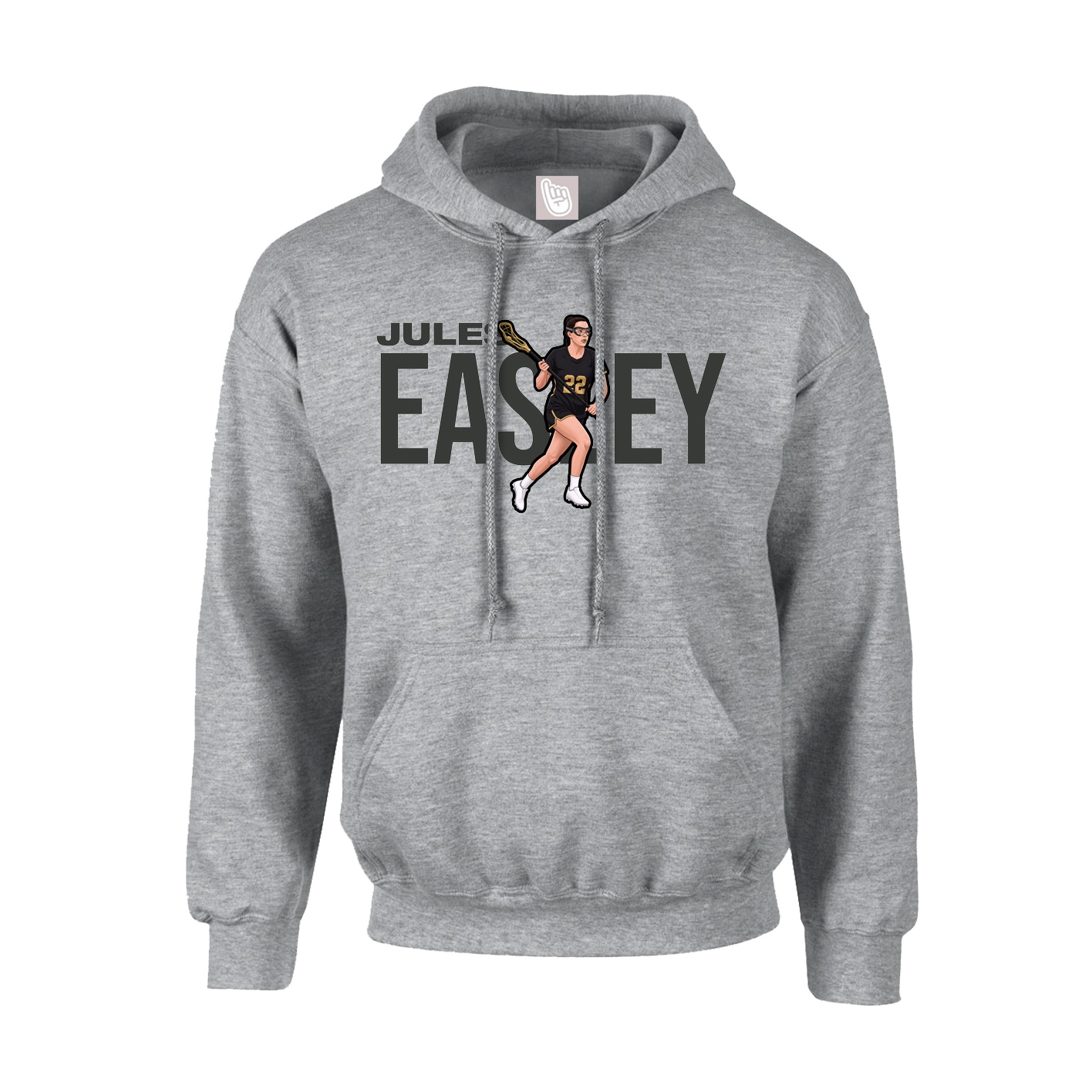 Hoodie — Player Name in Grey
