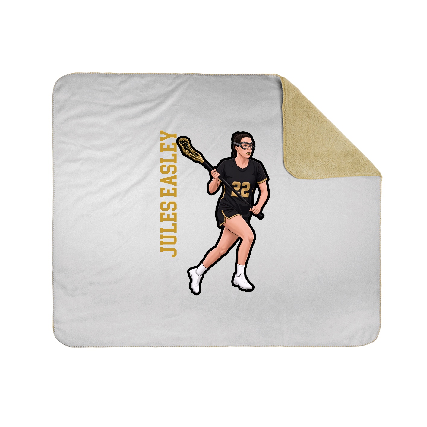 Throw Blanket — Name Vertical in White