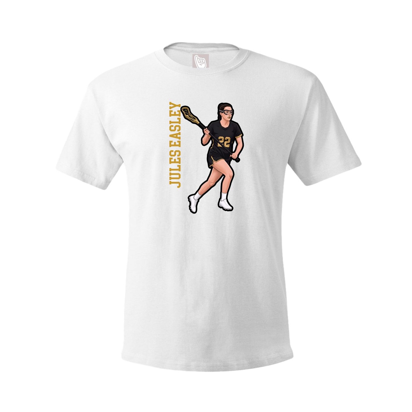 Youth Tee — Name Vertical in White