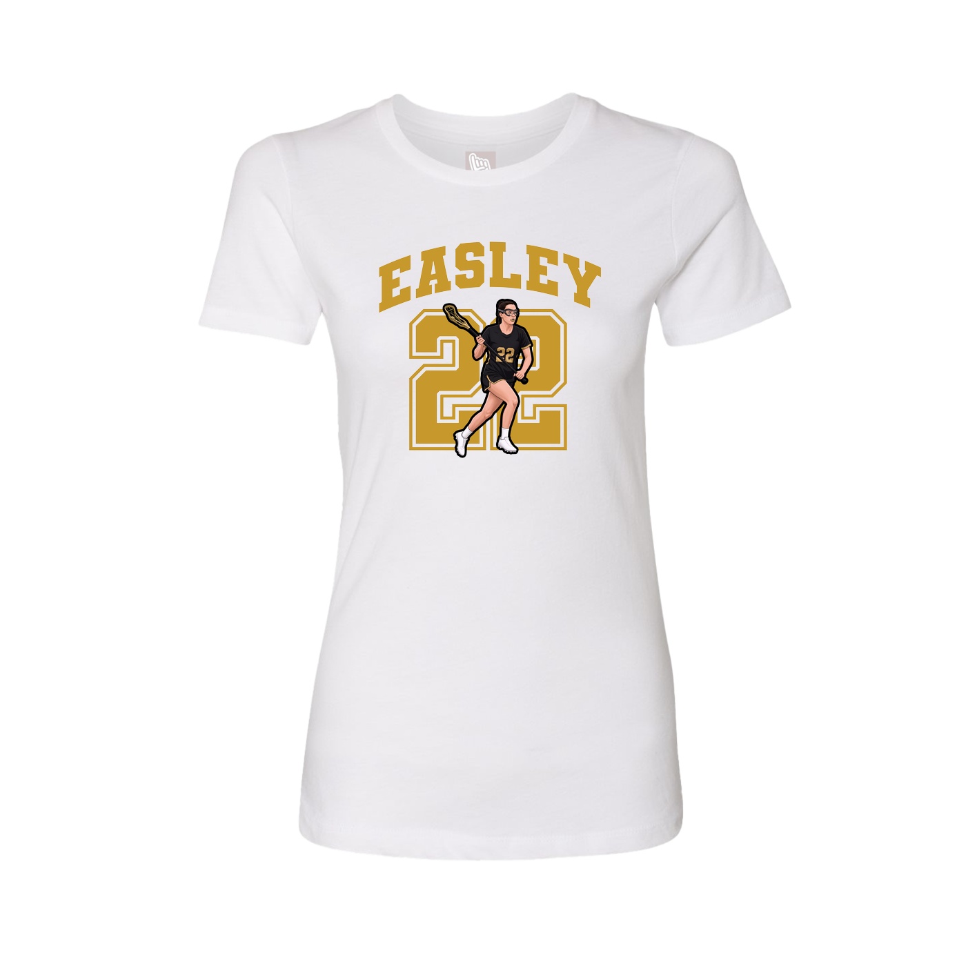 Fitted Women's Tee — Number in White