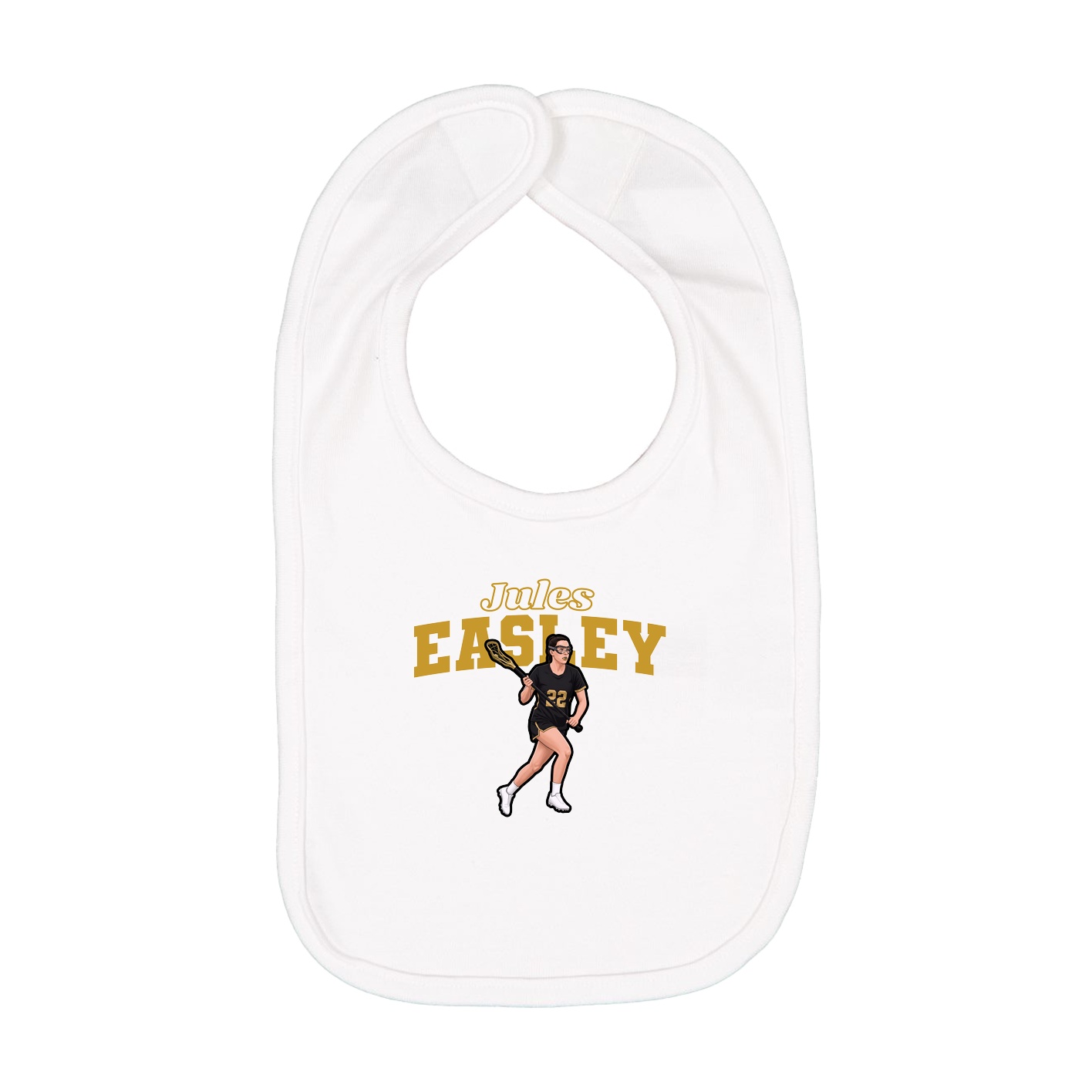 Infant Bib — Name Arch in White