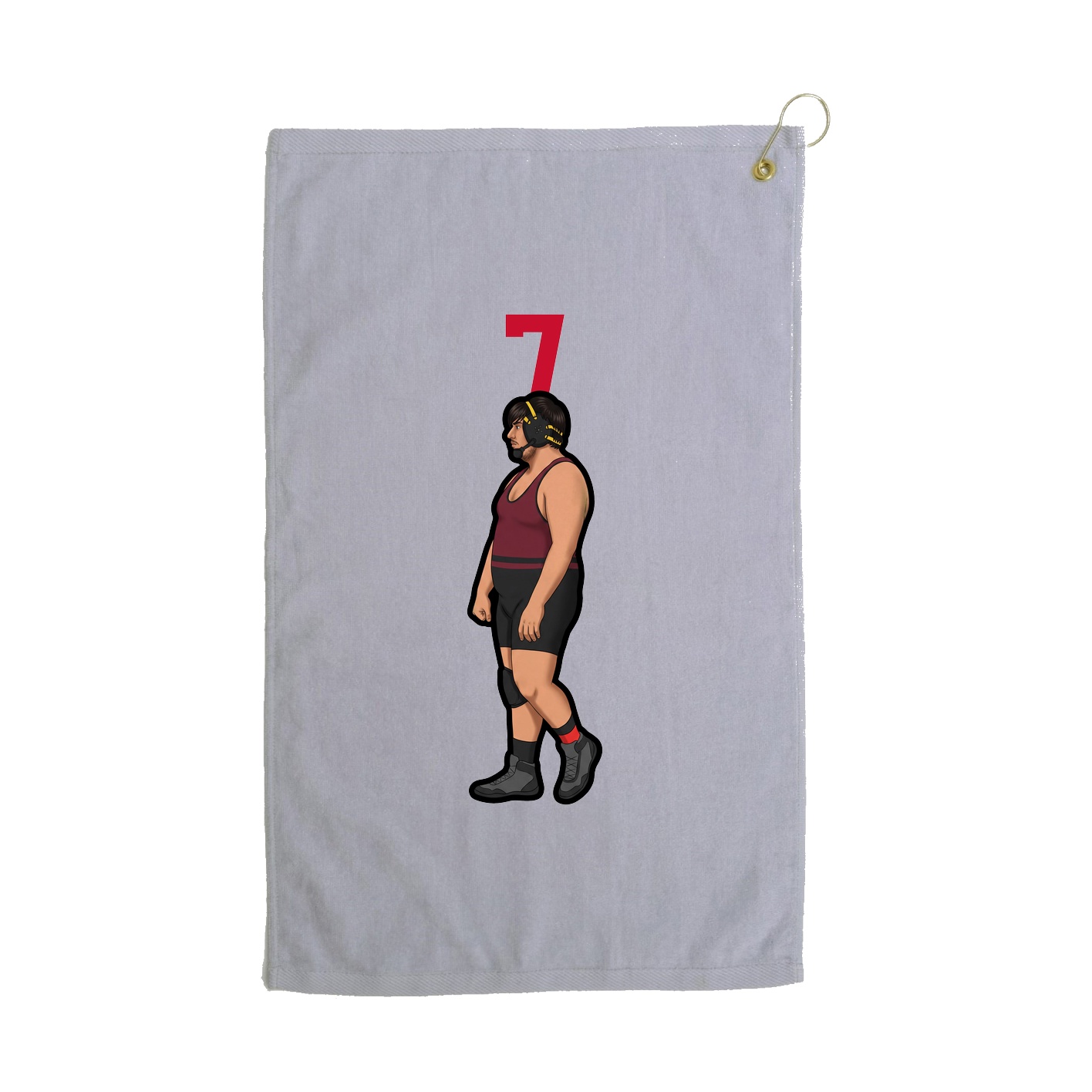 Golf Towel — Number Top in Grey
