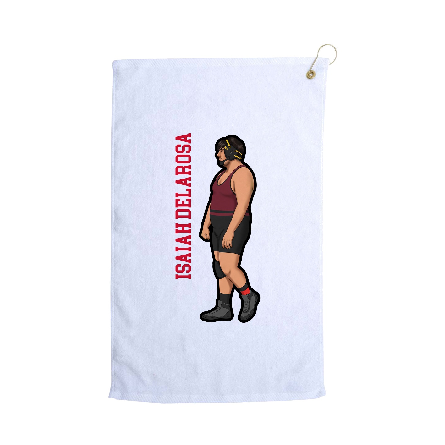 Golf Towel — Name Vertical in White