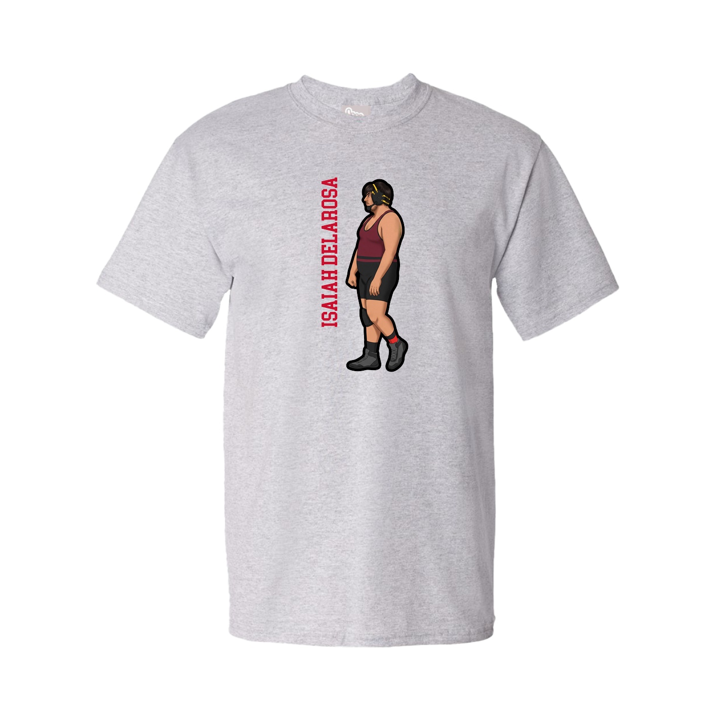 Youth Tee — Name Vertical in Grey