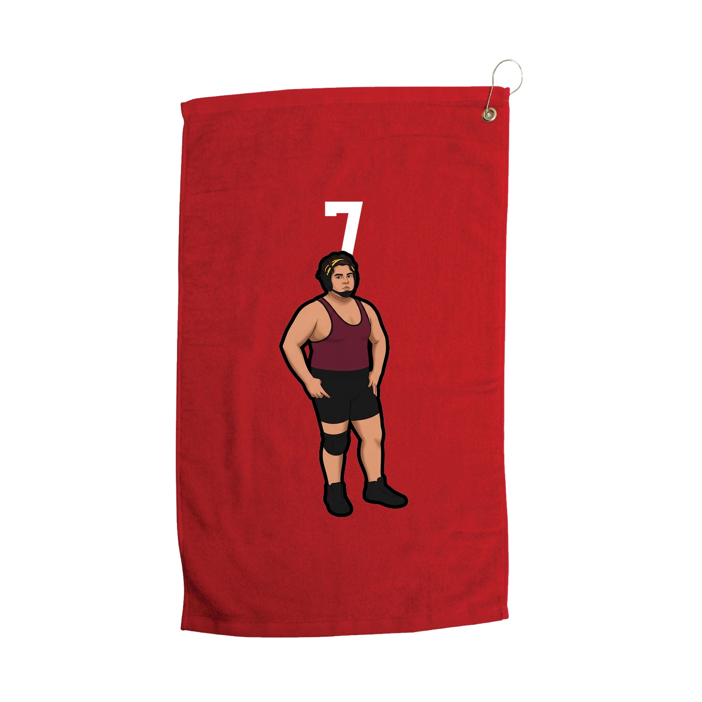 Golf Towel — Number Top in Red