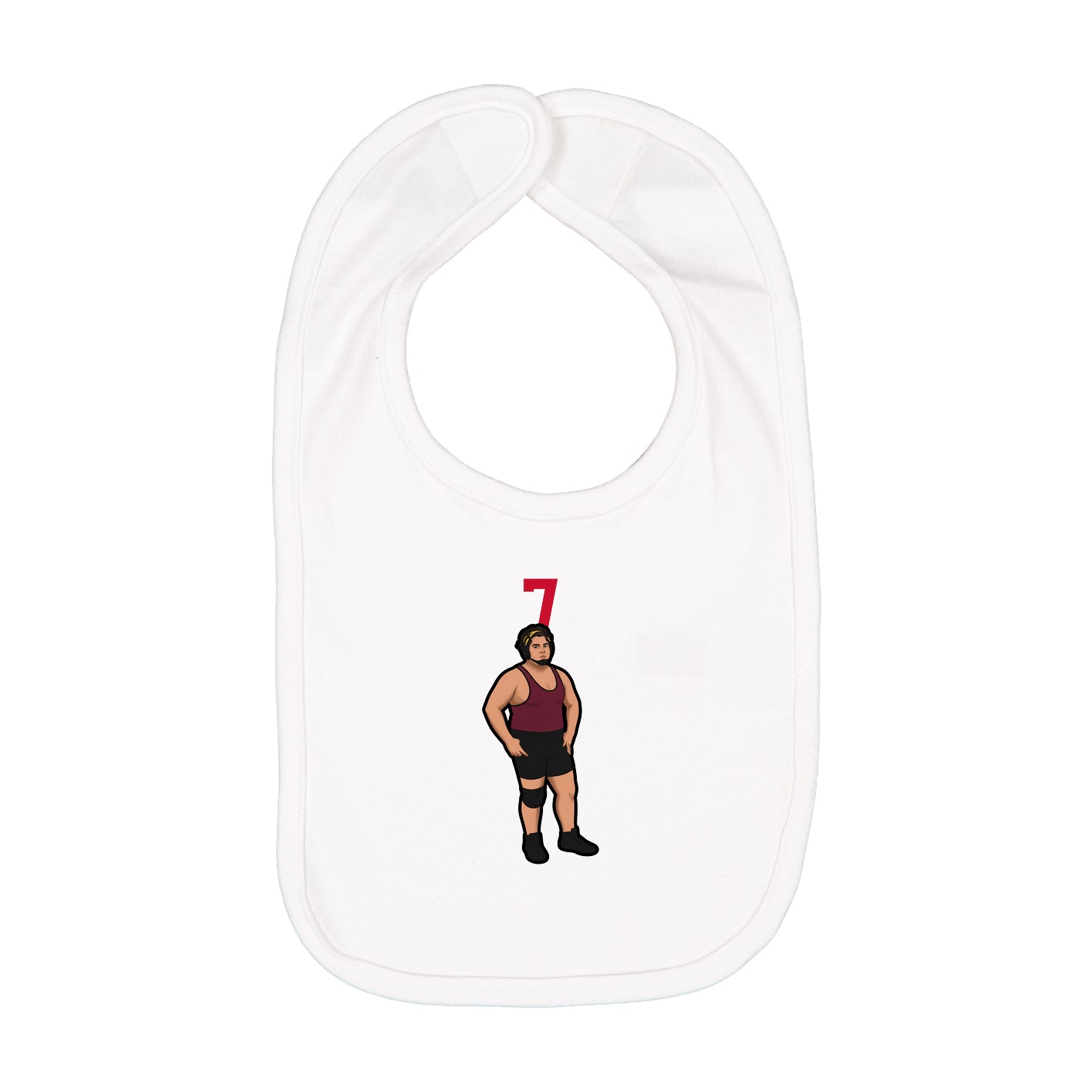 Infant Bib — Number Top in White