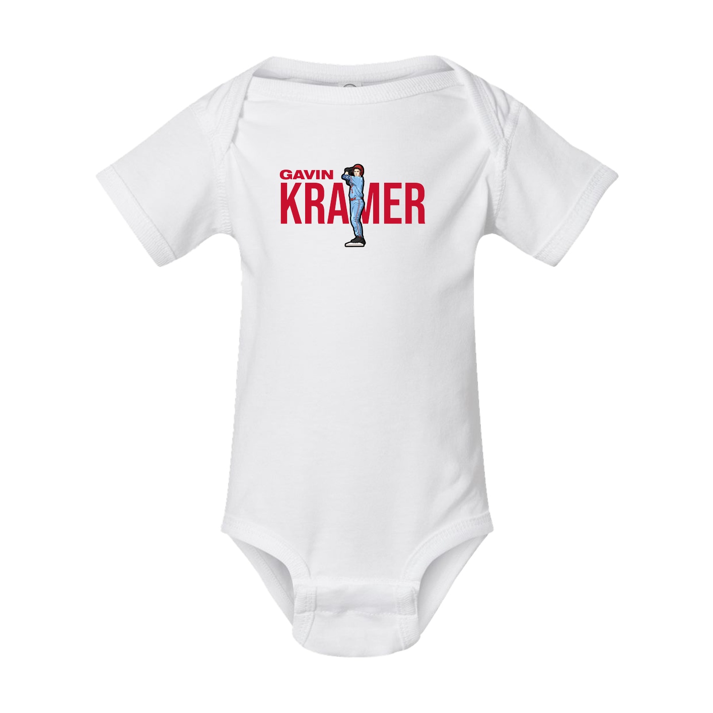 Baby Onesie — Player Name in White