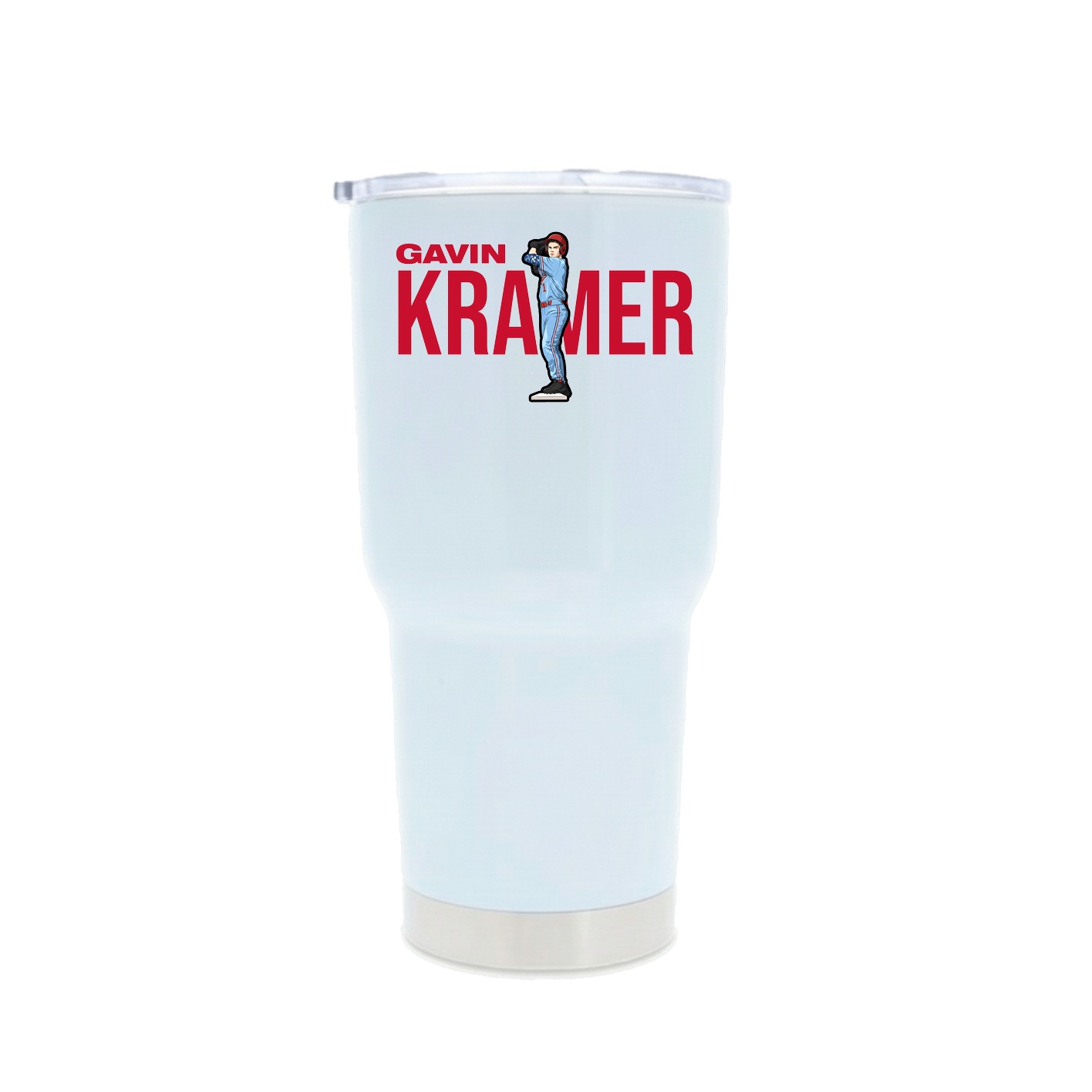 30oz Stainless Steel Tumbler — Player Name in White