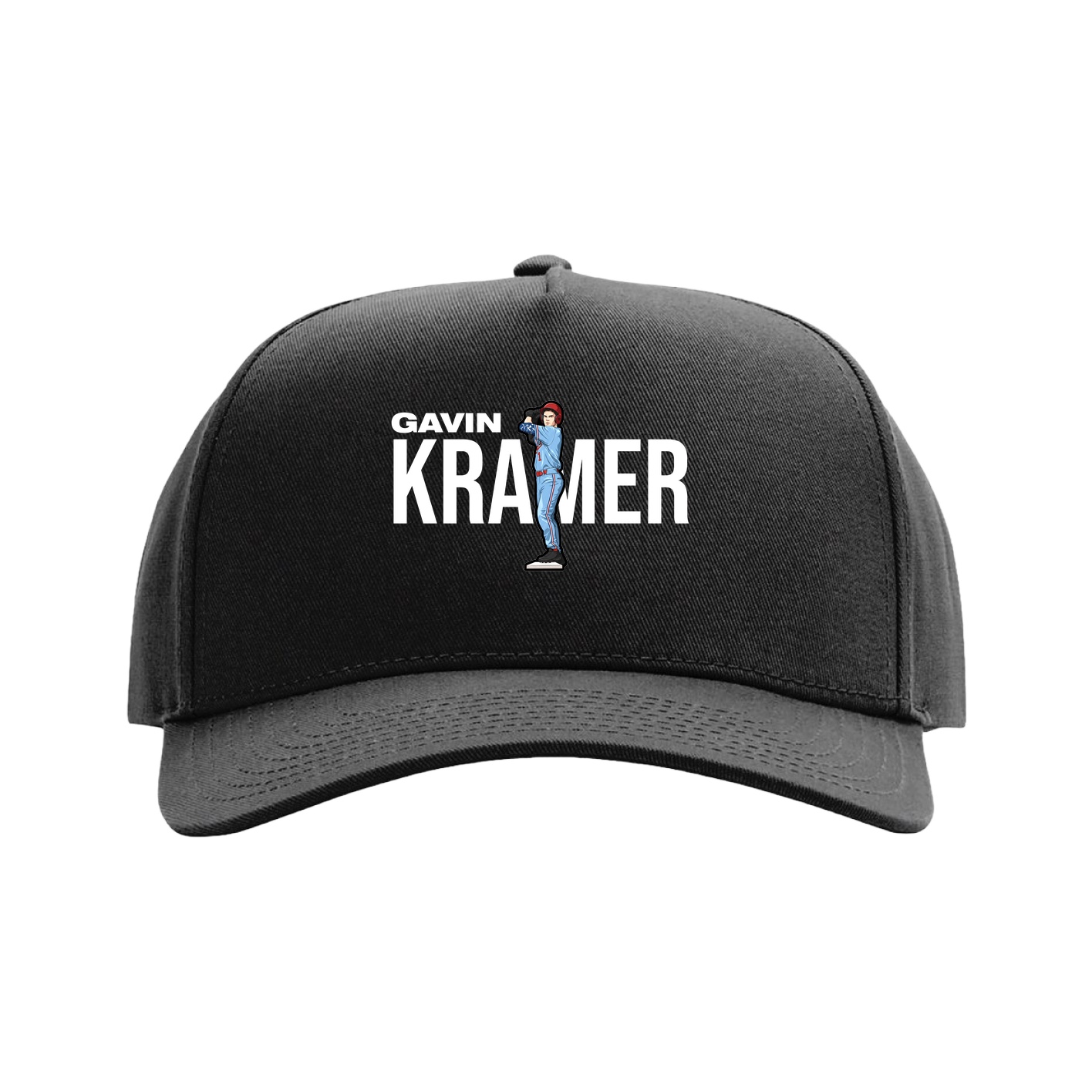 Full Fabric Five-Panel Champ Cap — Player Name in Black