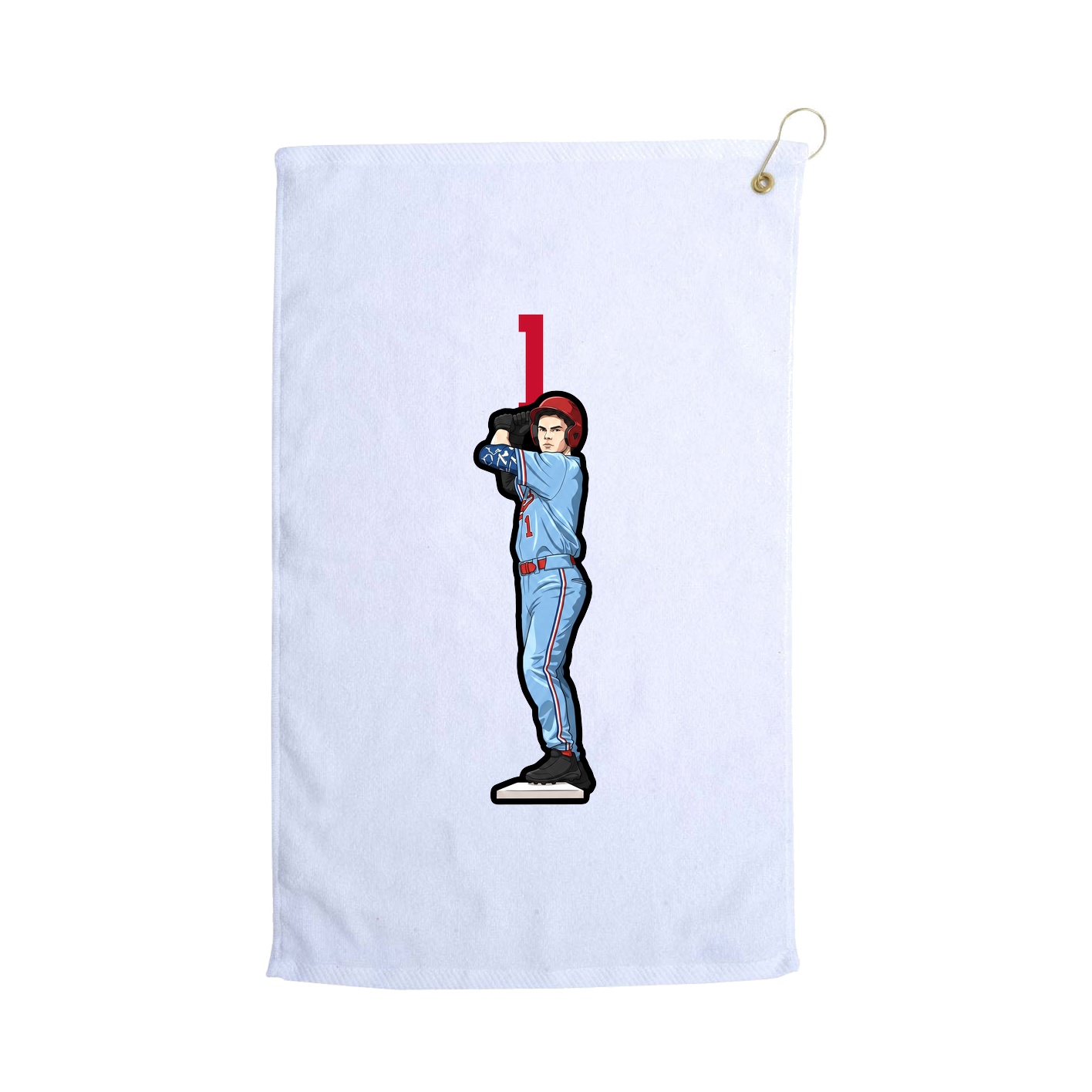 Golf Towel — Number Top in White