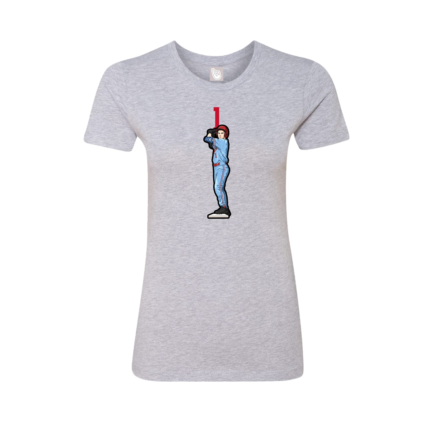 Fitted Women's Tee — Number Top in Grey