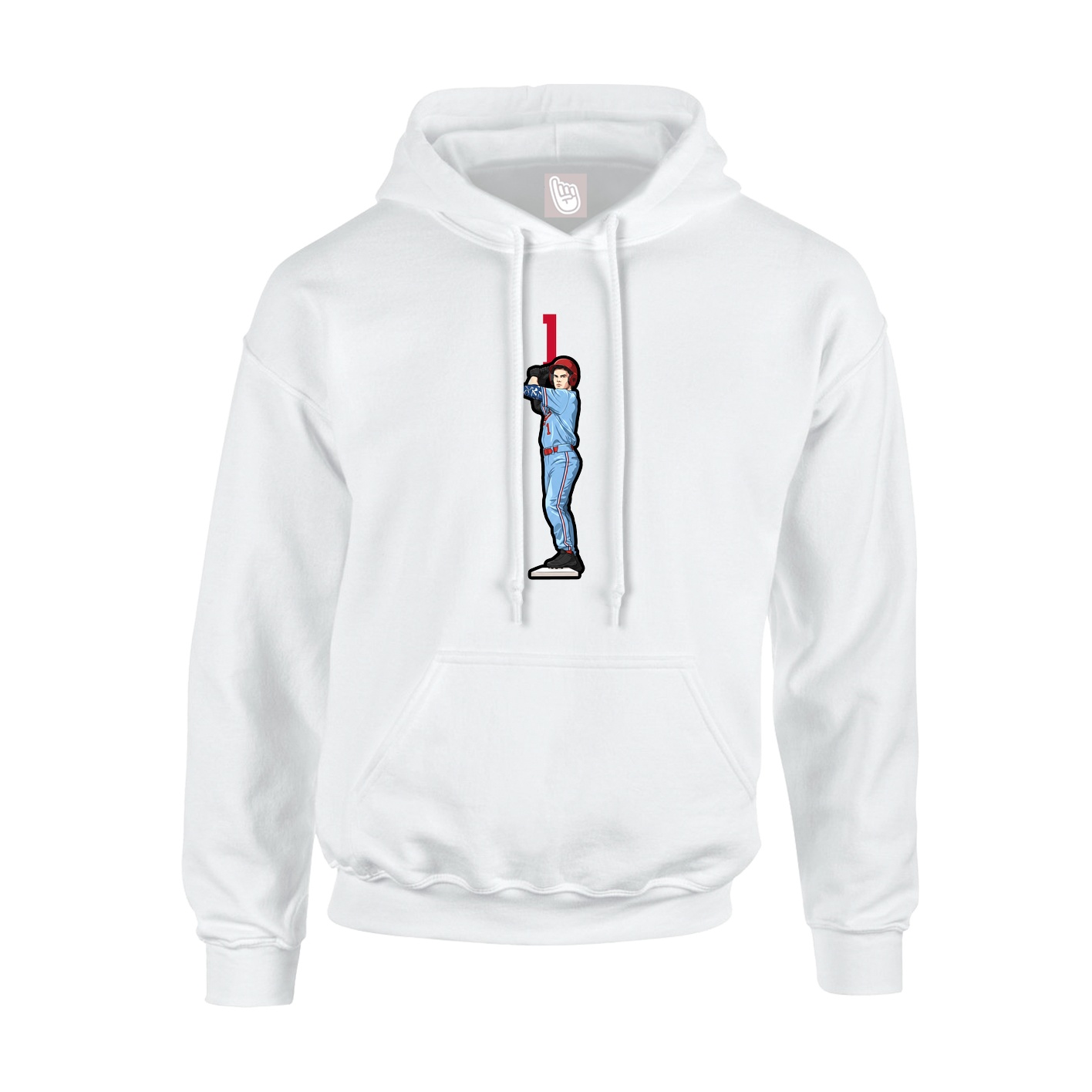 Youth Hoodie — Number Top in White