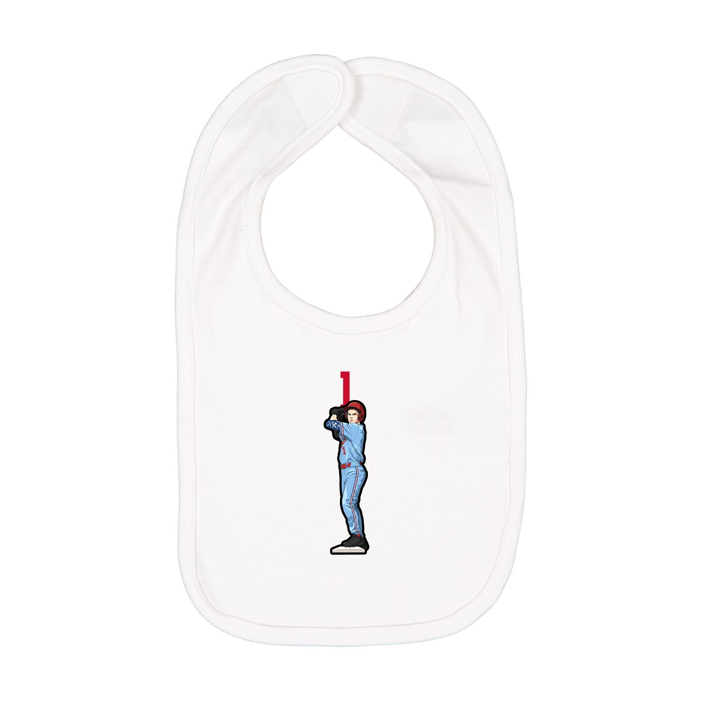 Infant Bib — Number Top in White