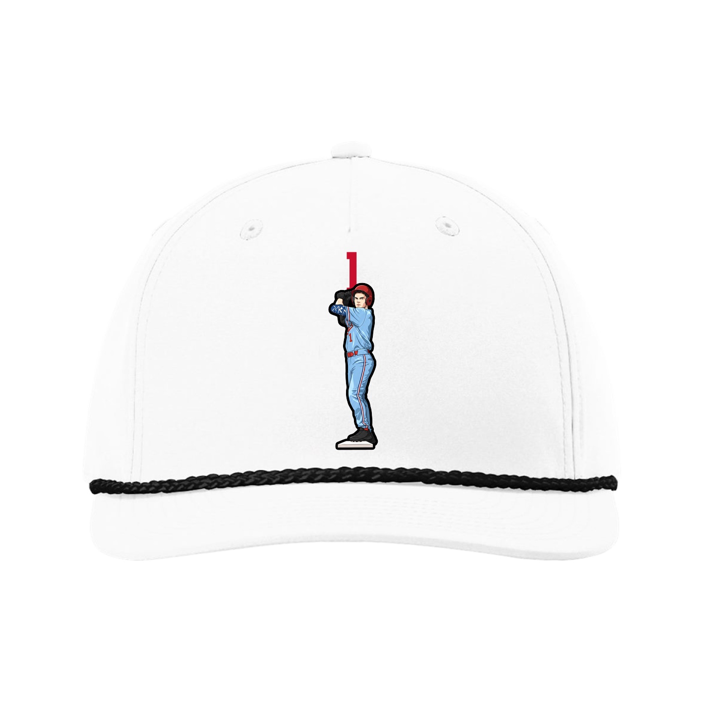 Five-Panel Classic Rope Cap — Number Top in White