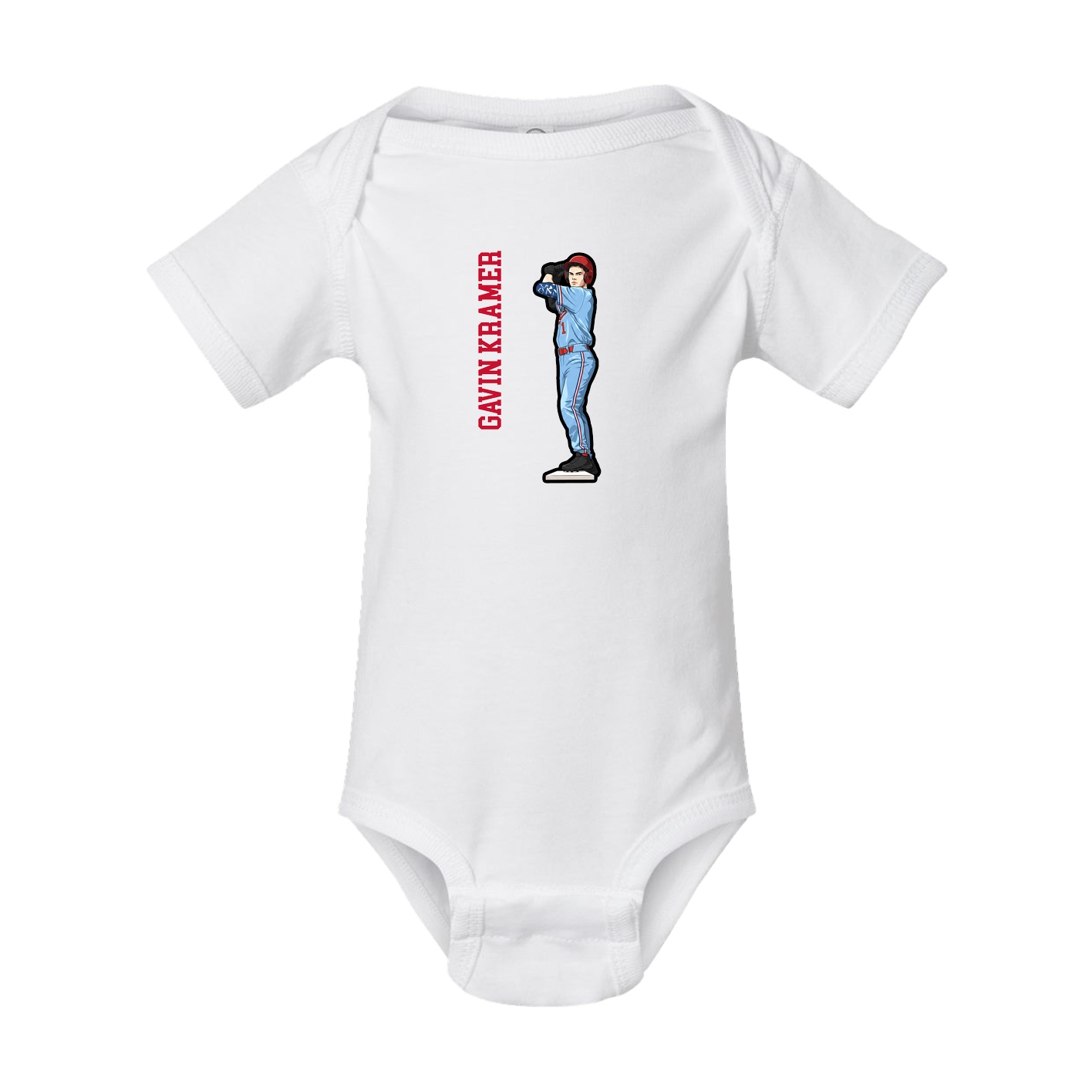 Baby Onesie — Name Vertical in White