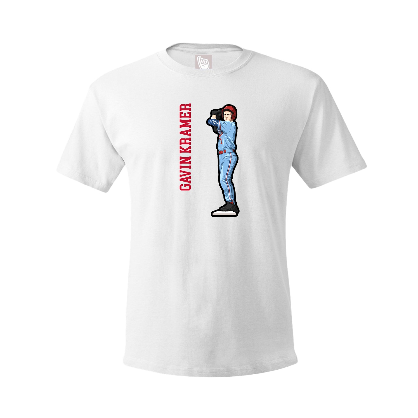 Tee — Name Vertical in White