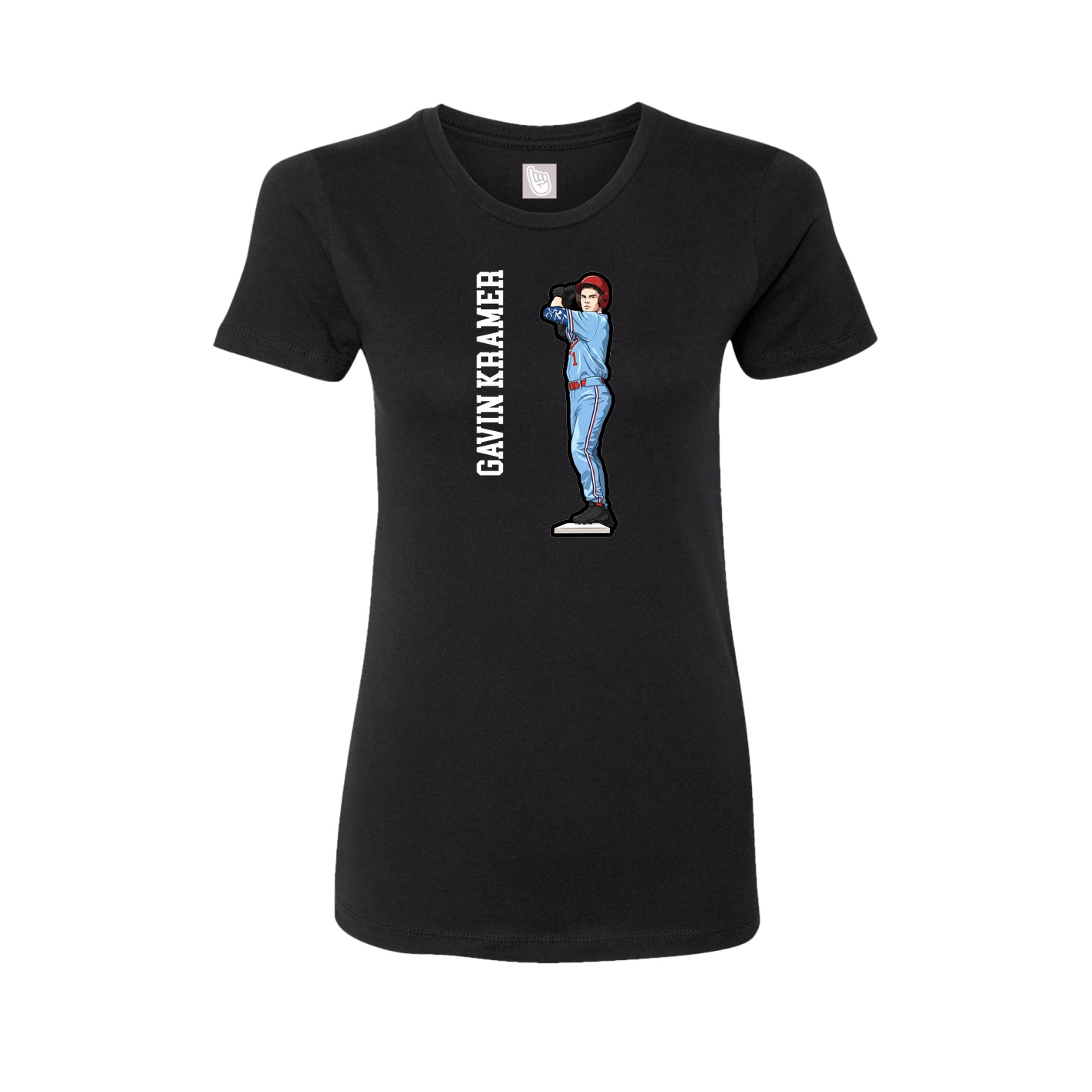 Womens Tee — Name Vertical in Black